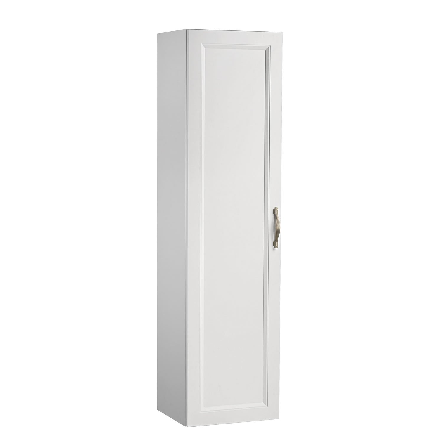 16" Tall Side Cabinet, Wall Mount, 1 Door with Handle Soft Close and Reversible Opening, White, Serie Class by VALENZUELA