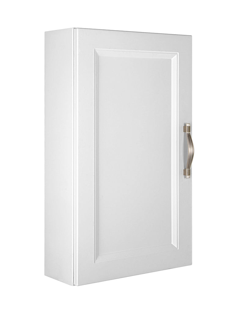 16" Small Side Cabinet, Wall Mount, 1 Door with Handle Soft Close and Reversible Opening, White, Serie Class by VALENZUELA