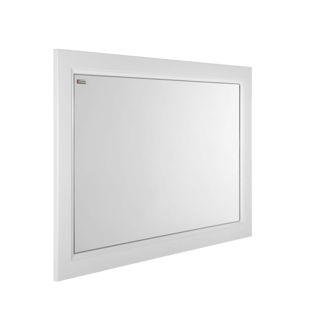 48" Framed Bathroom Vanity Mirror, Wall Mount, White Matt, Serie Class by VALENZUELA
