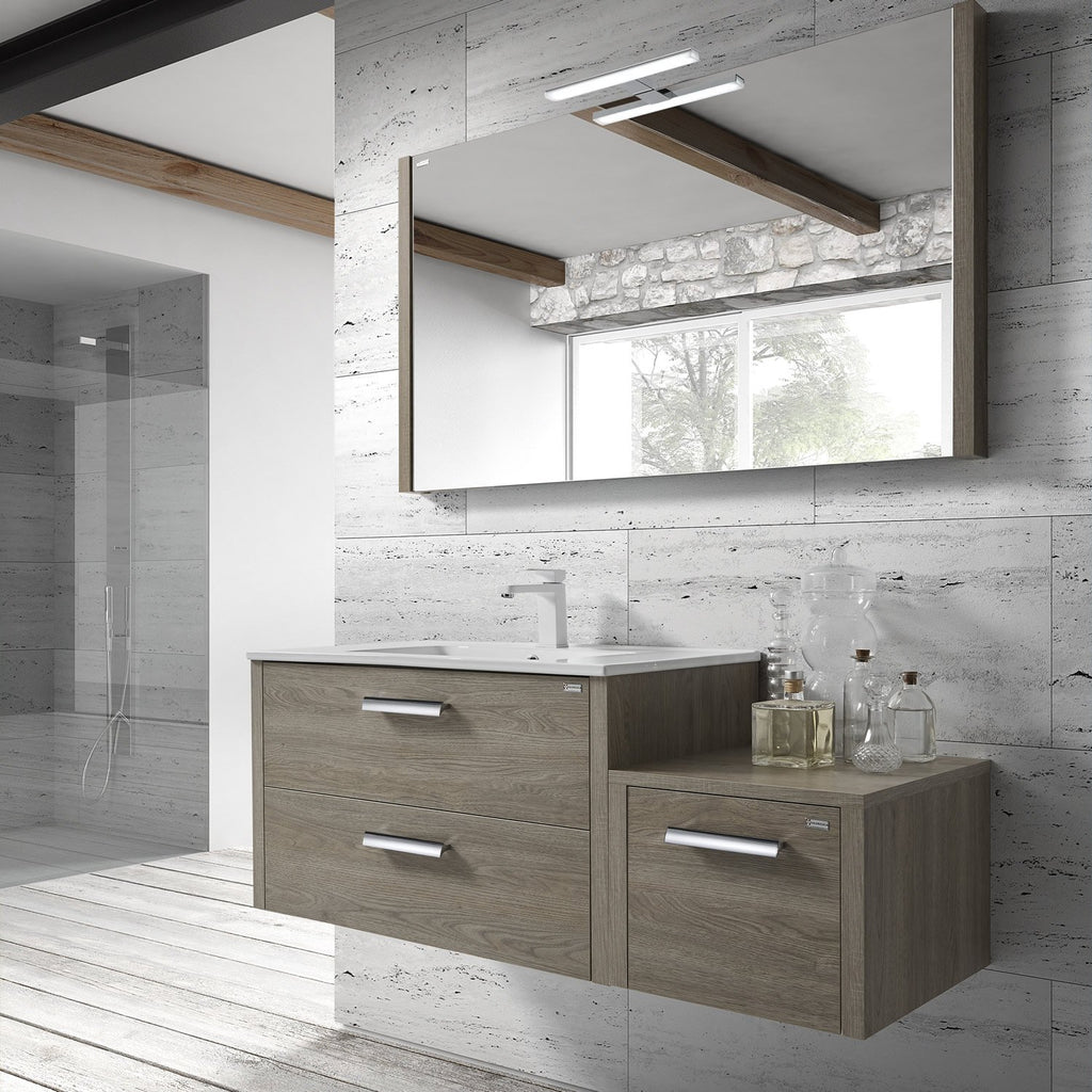 40" Single Vanity, Wall Mount, 2 Drawers with Soft Close, Moon, Serie Nova by VALENZUELA