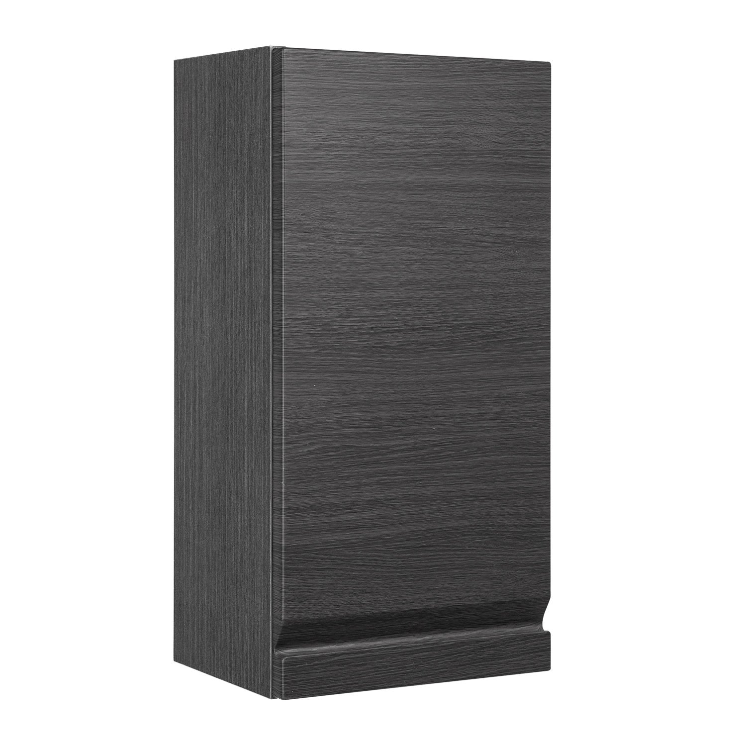 16" Small Side Cabinet, Wall Mount, 1 Door whit Soft Close and Left Opening, Grey, Serie Solco by VALENZUELA