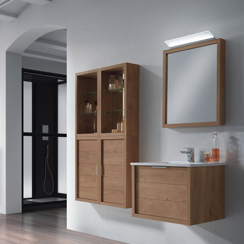 24" Single Vanity, Wall Mount, Drawer with Soft Close, Oak, Serie Tino by VALENZUELA