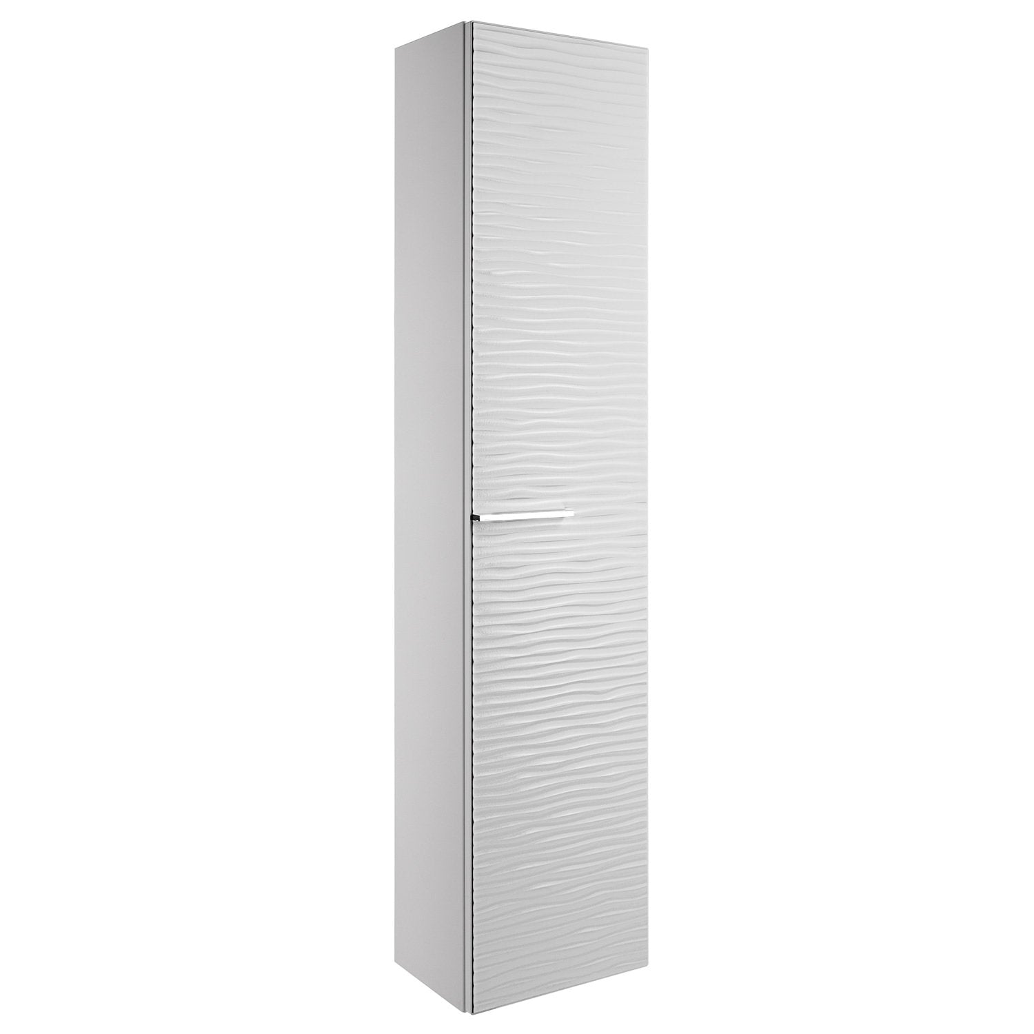 16" Tall Side Cabinet, Wall Mount, 1 Door whit Handle and Soft Close and Reversible Opening, White, Serie Dune by VALENZUELA