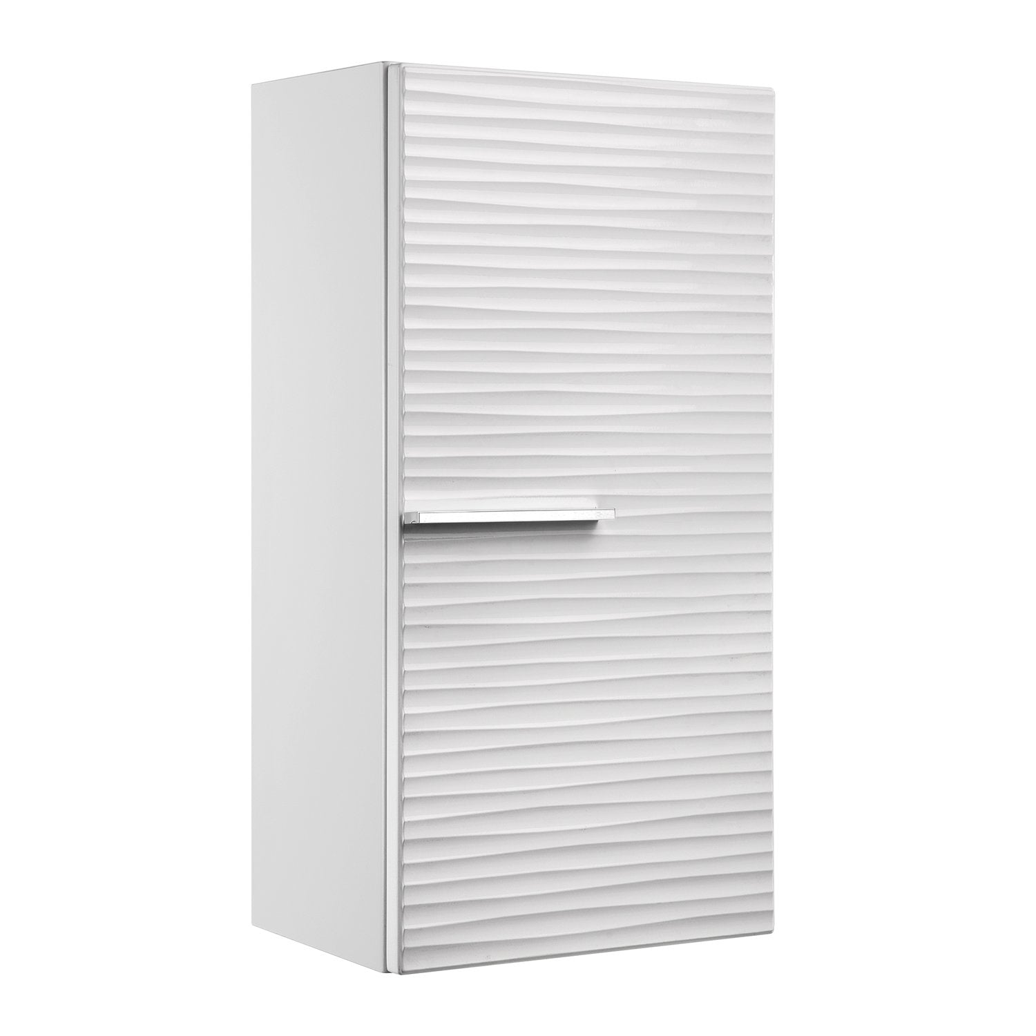 16" Small Side Cabinet, Wall Mount, 1 Door whit Handle and Soft Close and Left Opening, White, Serie Dune by VALENZUELA