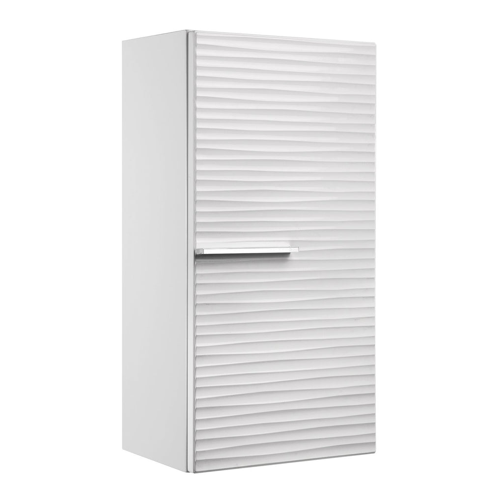 16" Small Side Cabinet, Wall Mount, 1 Door whit Handle and Soft Close and Left Opening, White, Serie Dune by VALENZUELA