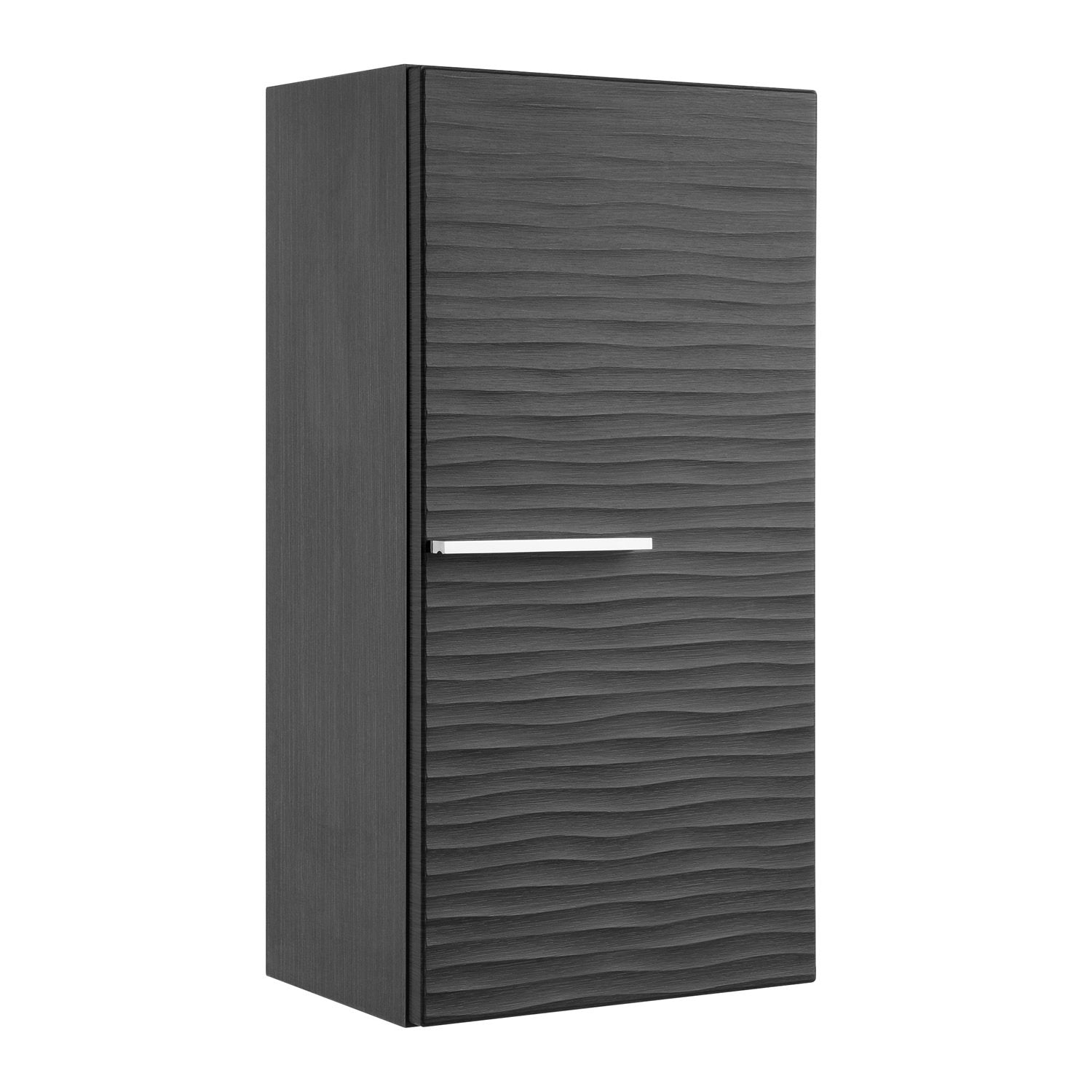 16" Small Side Cabinet, Wall Mount, 1 Door whit Handle and Soft Close and Left Opening, Grey, Serie Dune by VALENZUELA