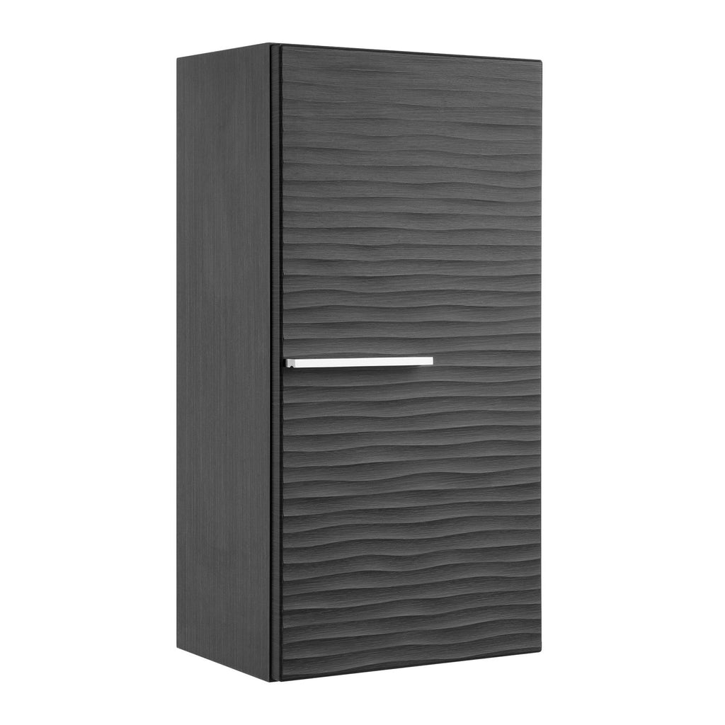 16" Small Side Cabinet, Wall Mount, 1 Door whit Handle and Soft Close and Right Opening, Grey, Serie Dune by VALENZUELA