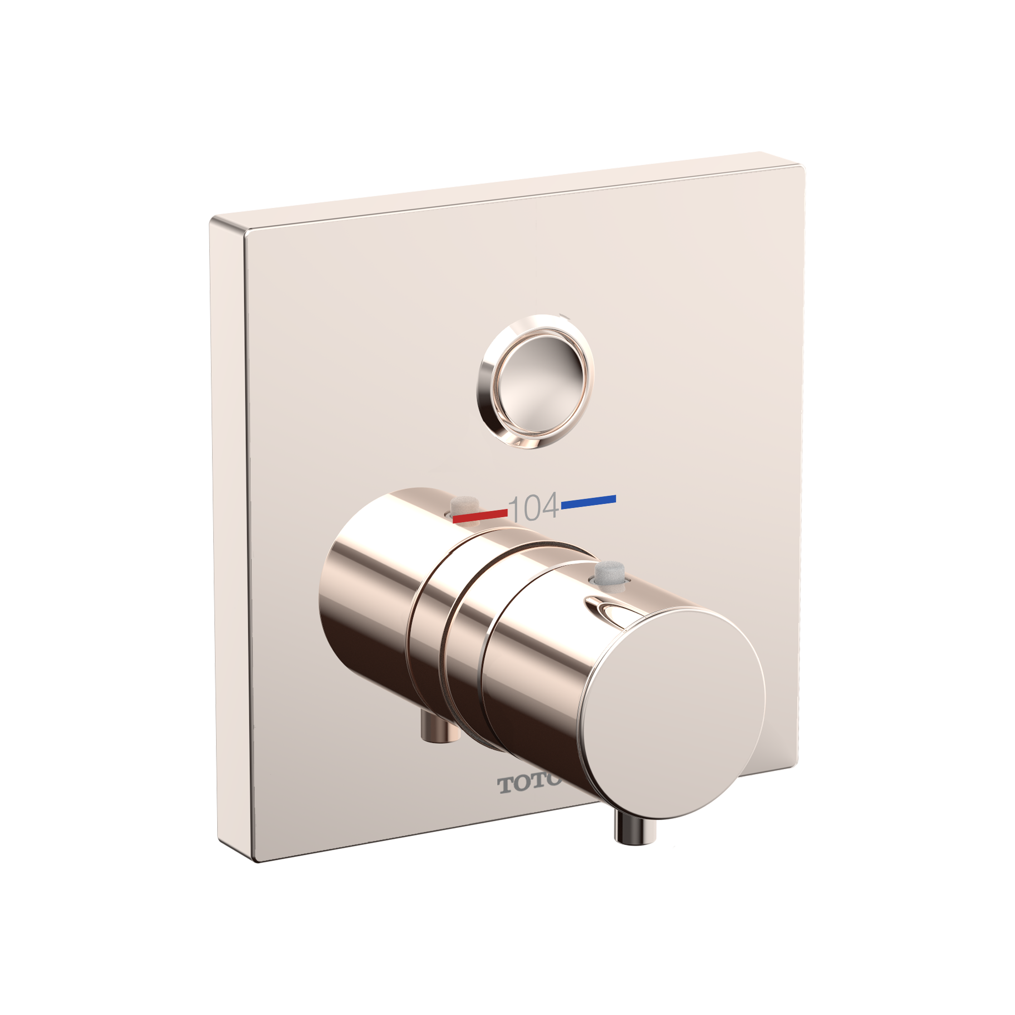 TOTO® Square Thermostatic Mixing Valve with One-Function Shower Trim, Polished Nickel - TBV02405U#PN