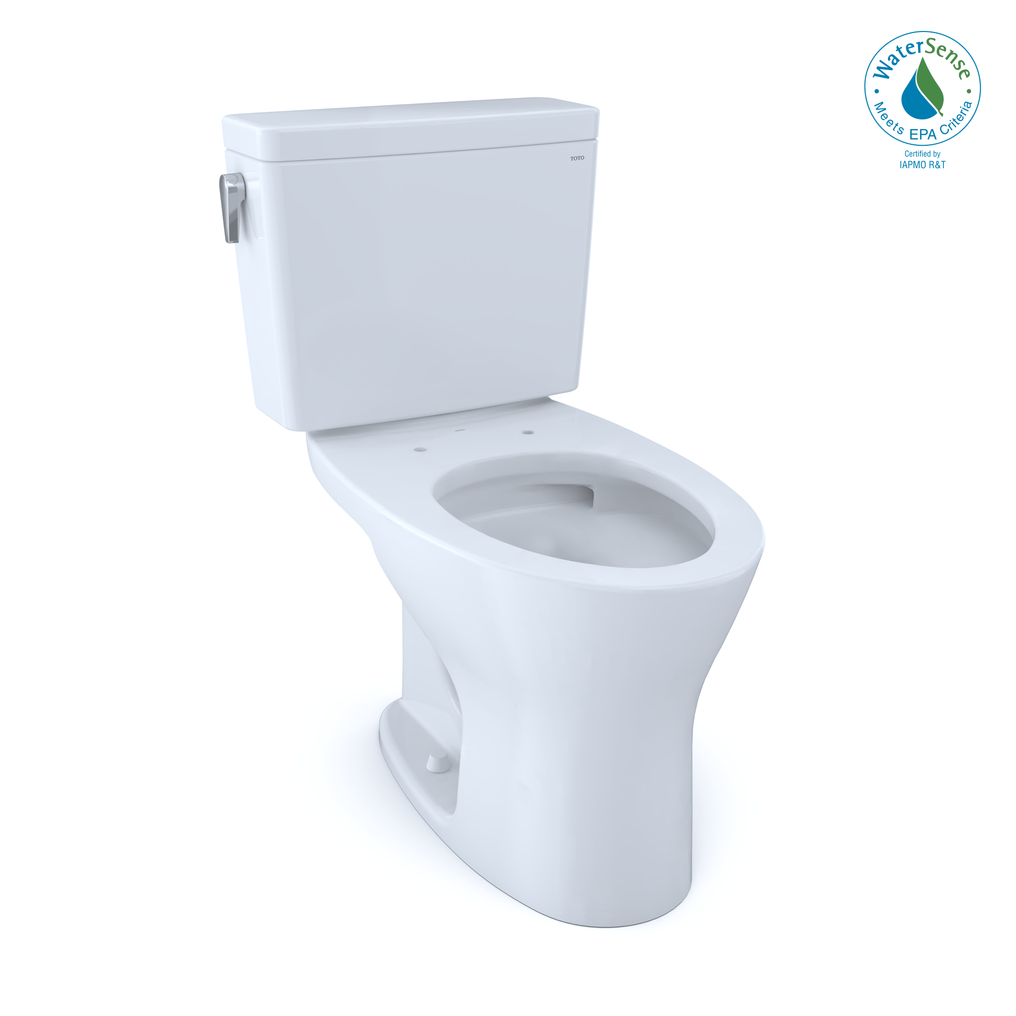 TOTO® Drake® Two-Piece Elongated Dual Flush 1.28 and 0.8 GPF Universal Height DYNAMAX TORNADO FLUSH® Toilet for 10 Inch Rough-In with CEFIONTECT® Cotton White - CST746CEMFG.10#01