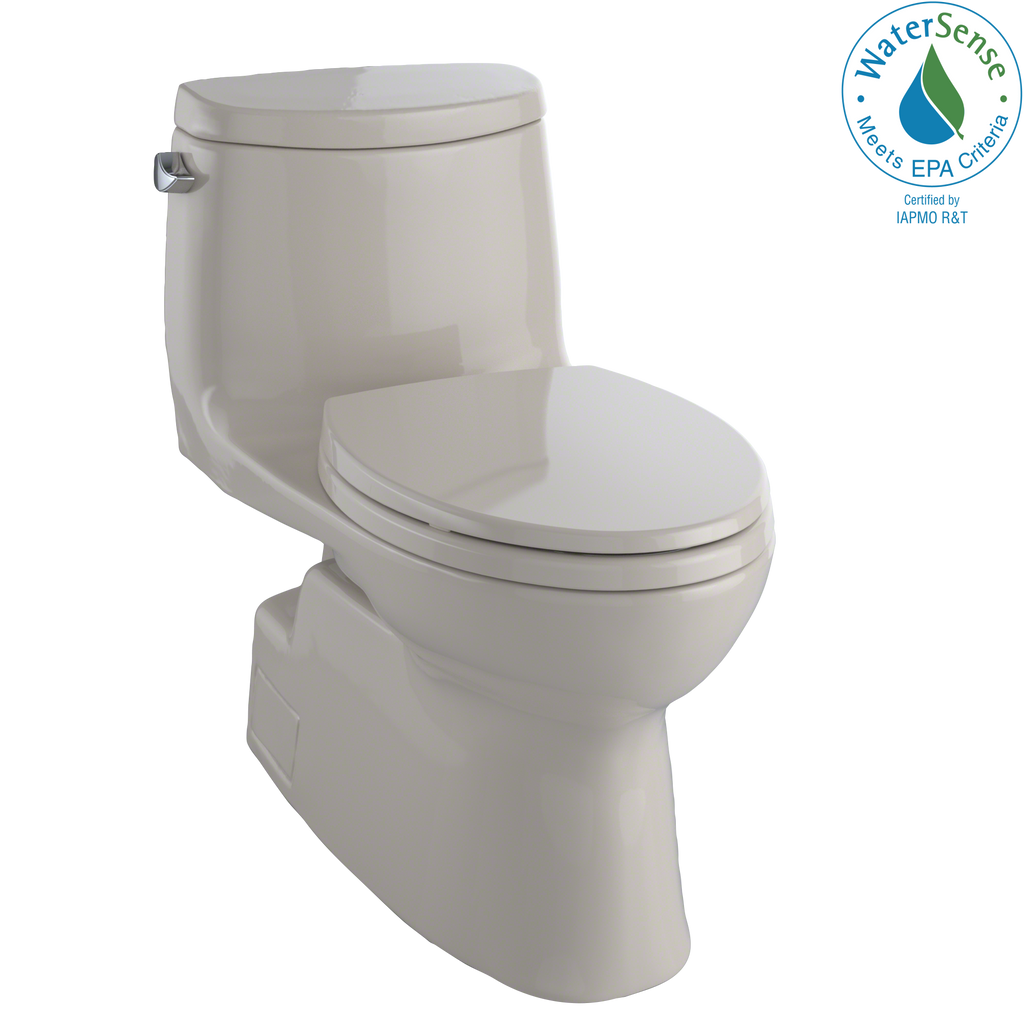 TOTO® Carlyle® II One-Piece Elongated 1.28 GPF Universal Height Skirted Toilet with CeFiONtect™, Bone - MS614114CEFG#03