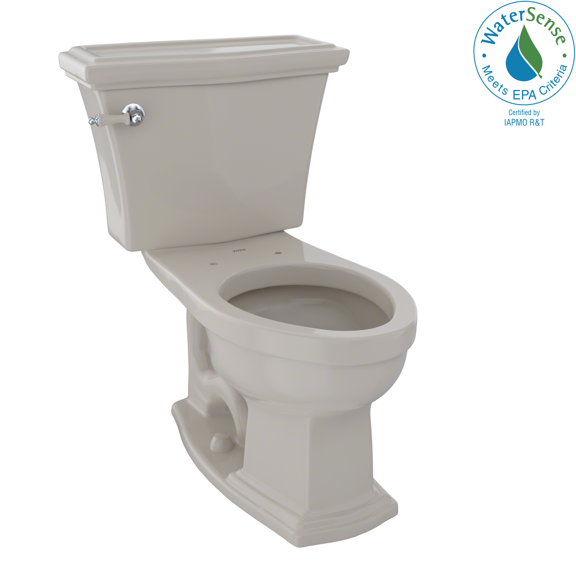 TOTO® Eco Clayton® Two-Piece Elongated 1.28 GPF Universal Height Toilet, Bone - CST784EF#03