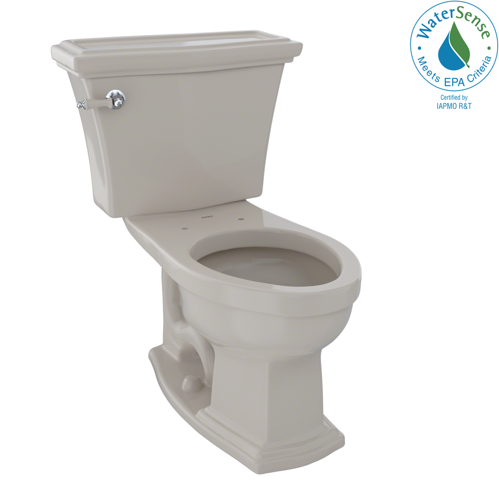 TOTO® Eco Clayton® Two-Piece Elongated 1.28 GPF Universal Height Toilet, Bone - CST784EF#03