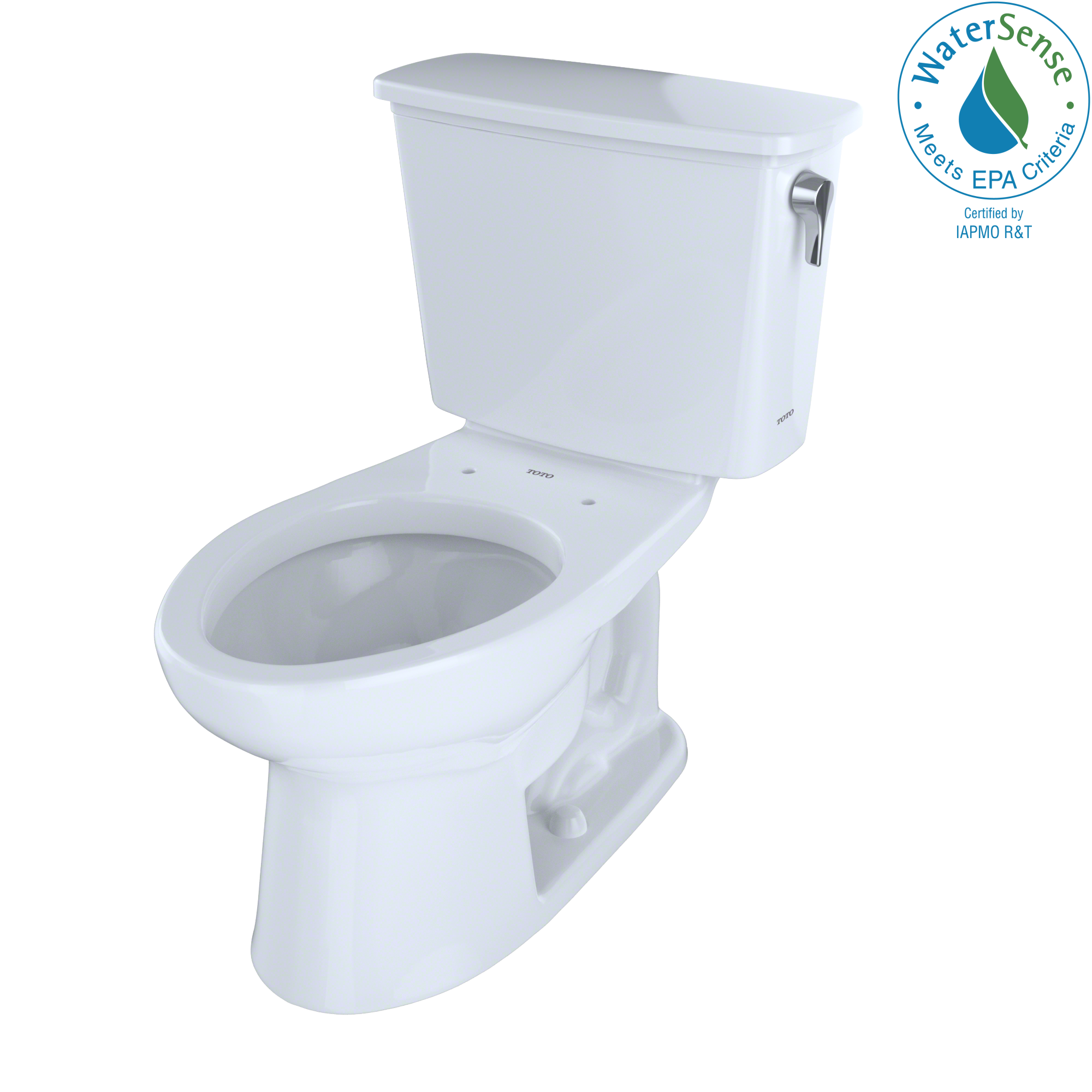 TOTO® Eco Drake® Transitional Two-Piece Elongated 1.28 GPF Universal Height Toilet for 10 Inch Rough-In with Right Lever, Cotton White - CST744EFRN.10#01