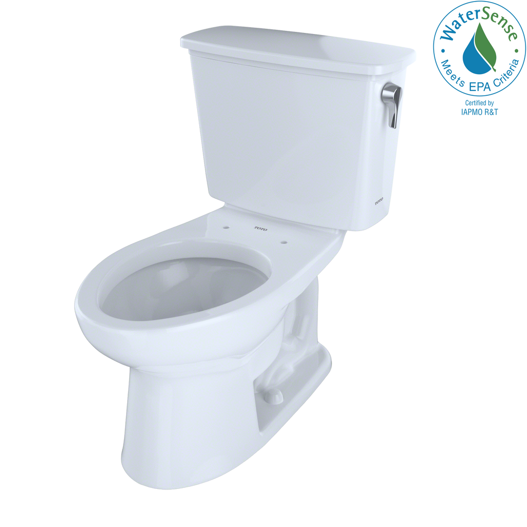 TOTO® Eco Drake® Transitional Two-Piece Elongated 1.28 GPF Universal Height Toilet for 10 Inch Rough-In with Right Lever, Cotton White - CST744EFRN.10#01