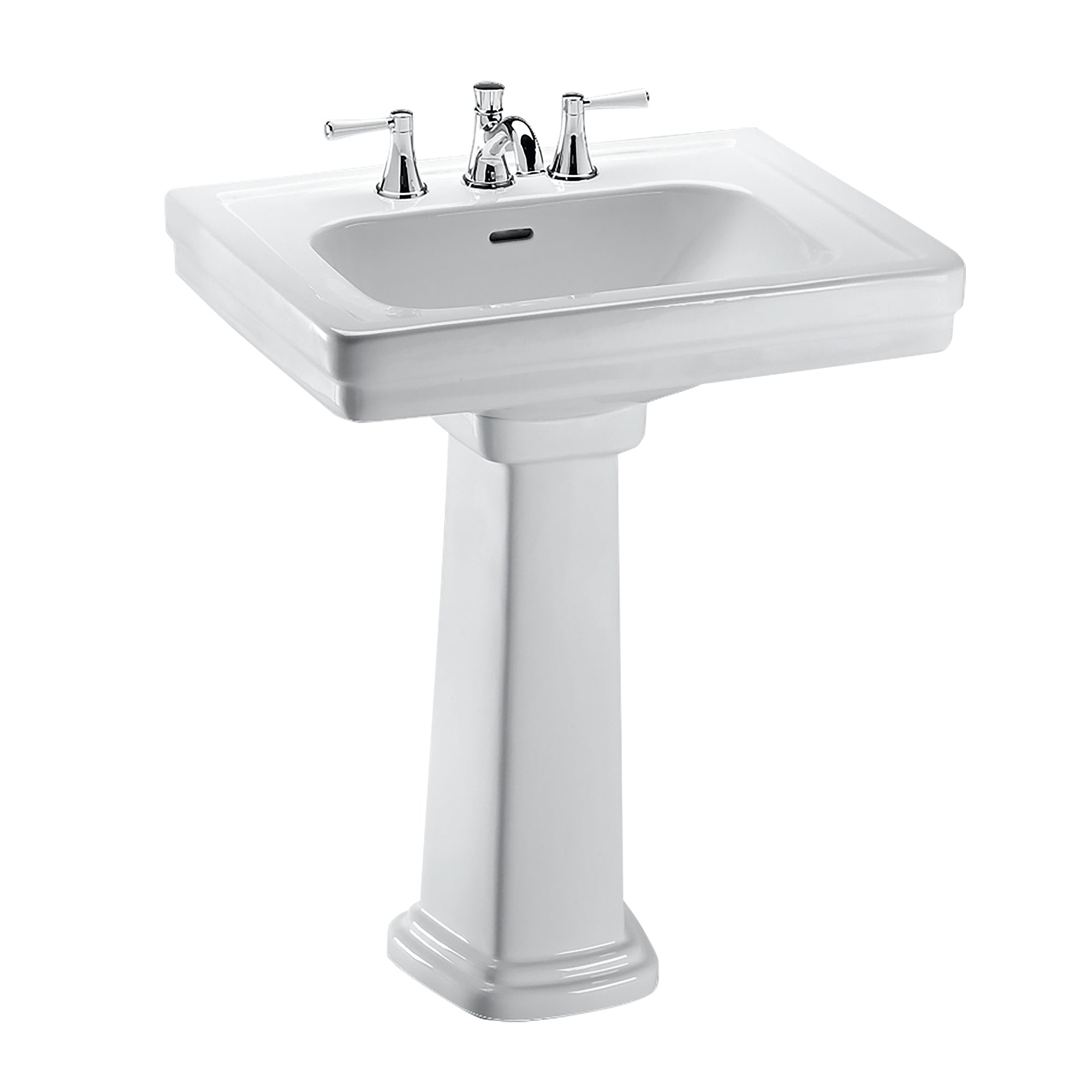 TOTO® Promenade® 24" x 19-1/4" Rectangular Pedestal Bathroom Sink for 4 inch Center Faucets, Cotton White - LPT532.4N#01