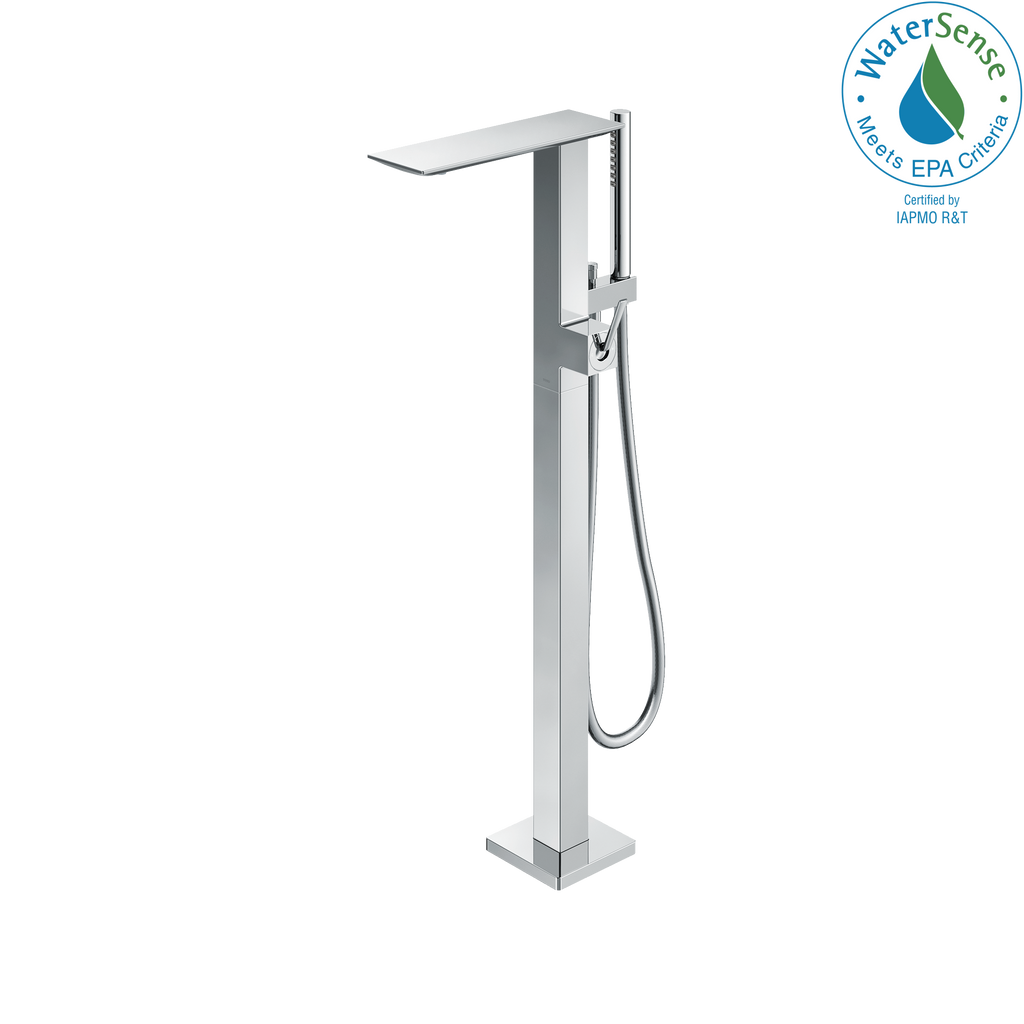 TOTO® ZL Single-Handle Freestanding Tub Filler Faucet with 1.75 GPM Handshower, Polished Chrome - TBP02303U#CP