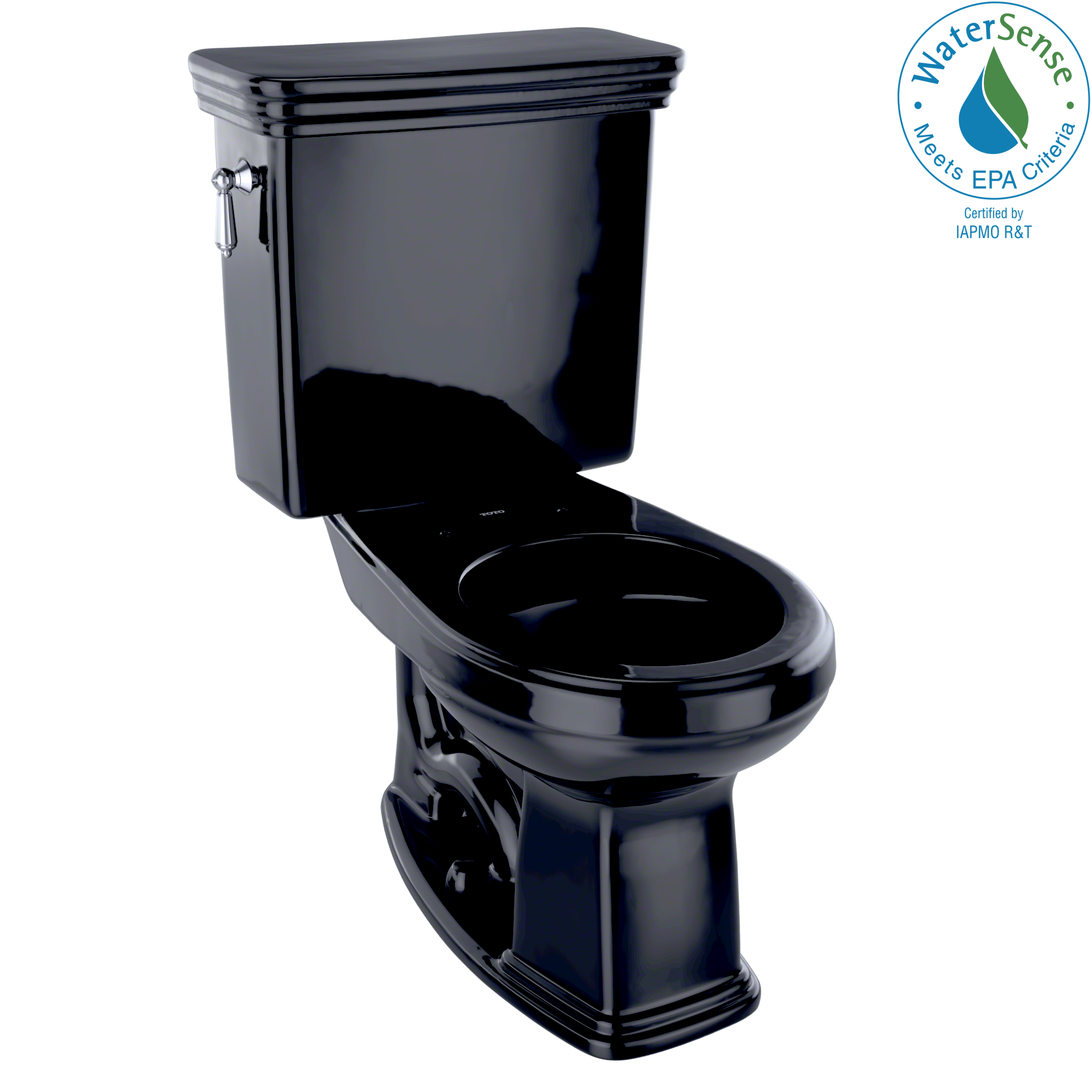 TOTO® Eco Promenade® Two-Piece Round 1.28 GPF Universal Height Toilet, Ebony - CST423EF#51