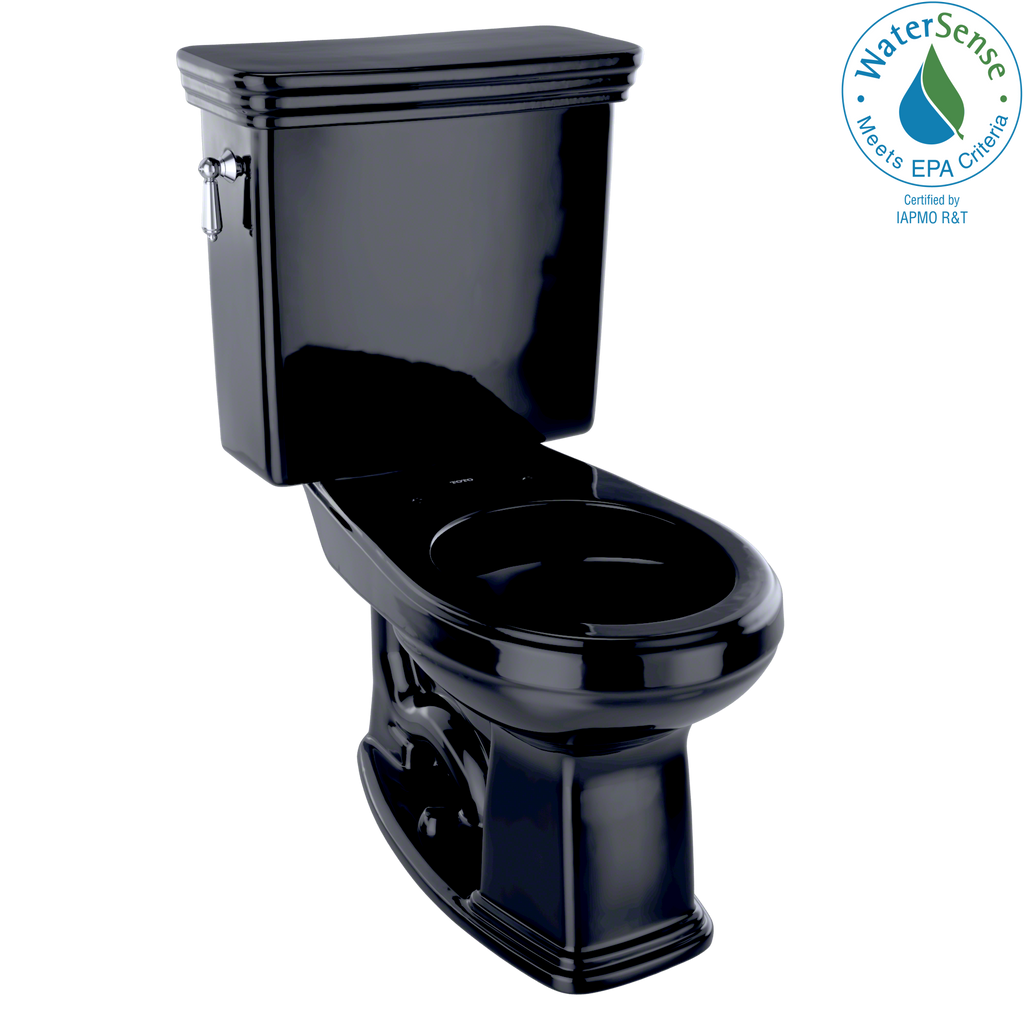 TOTO® Eco Promenade® Two-Piece Round 1.28 GPF Universal Height Toilet, Ebony - CST423EF#51