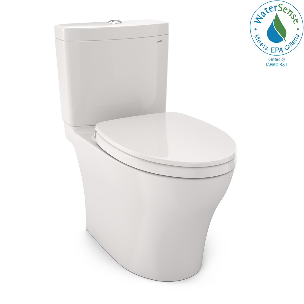 TOTO® Aquia® IV Two-Piece Elongated Dual Flush 1.28 and 0.8 GPF Universal Height Toilet with CEFIONTECT®, WASHLET®+ Ready, Colonial White - MS446124CEMFG#11