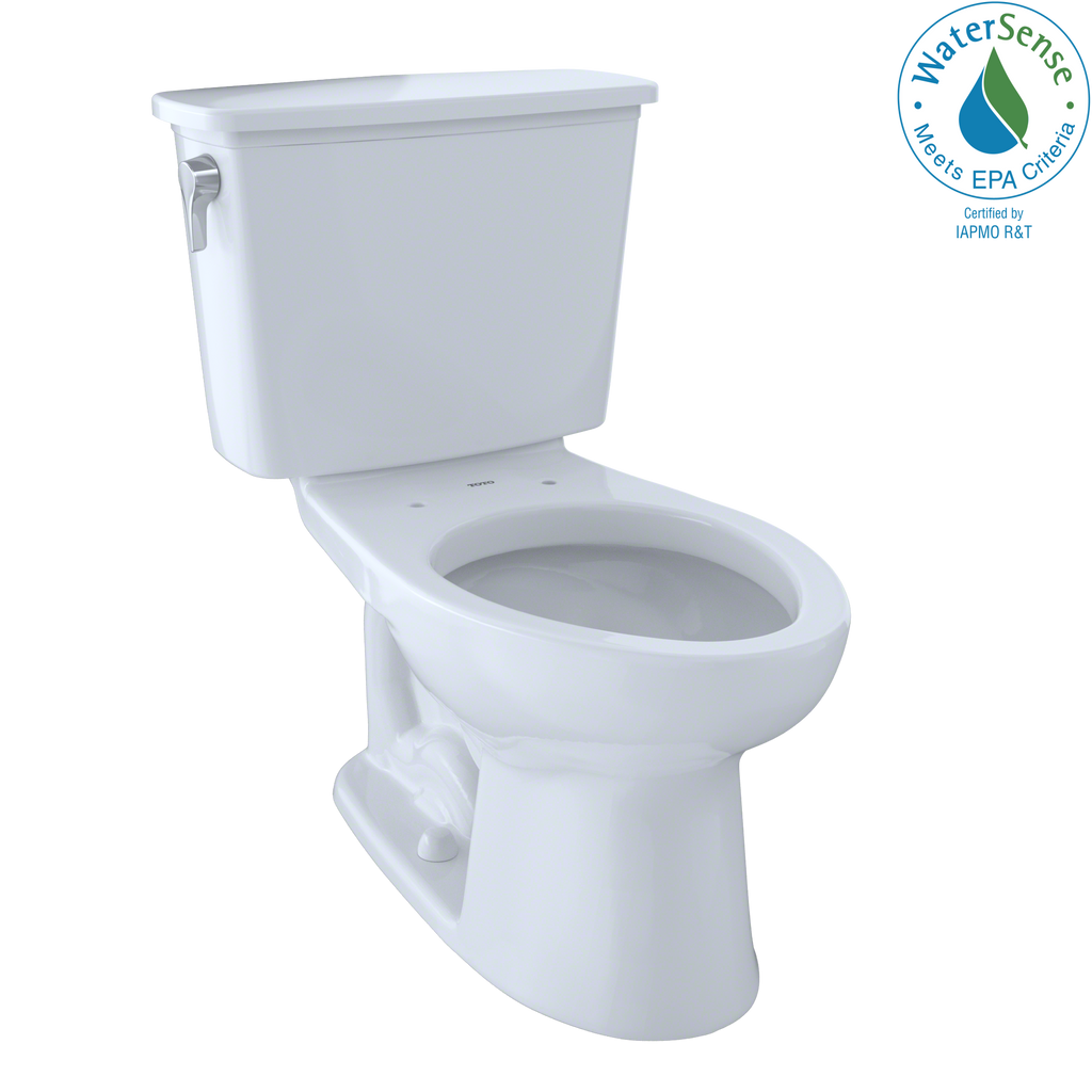 TOTO® Eco Drake® Transitional Two-Piece Elongated 1.28 GPF Universal Height Toilet for 10 Inch Rough-In, Cotton White - CST744EFN.10#01