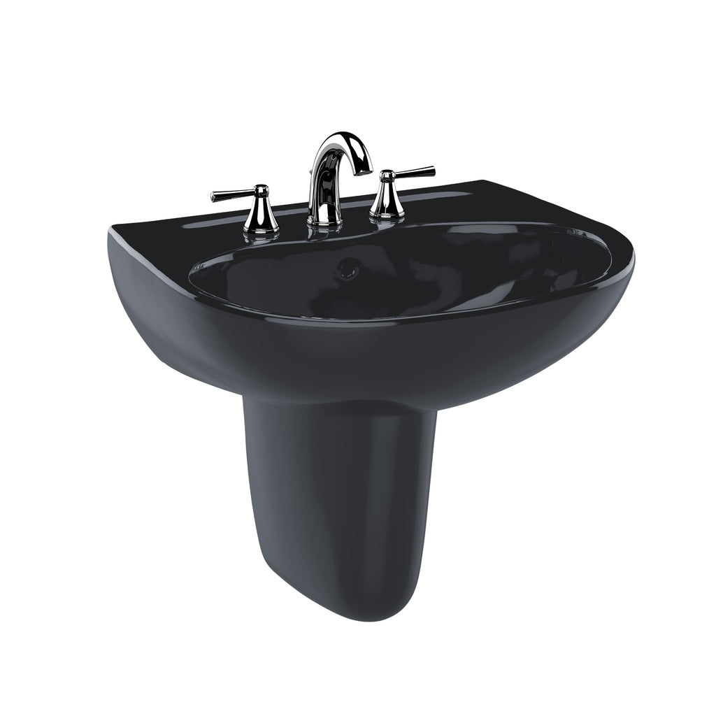 TOTO® Supreme® Oval Wall-Mount Bathroom Sink and Shroud for 8 Inch Center Faucets, Ebony - LHT241.8#51