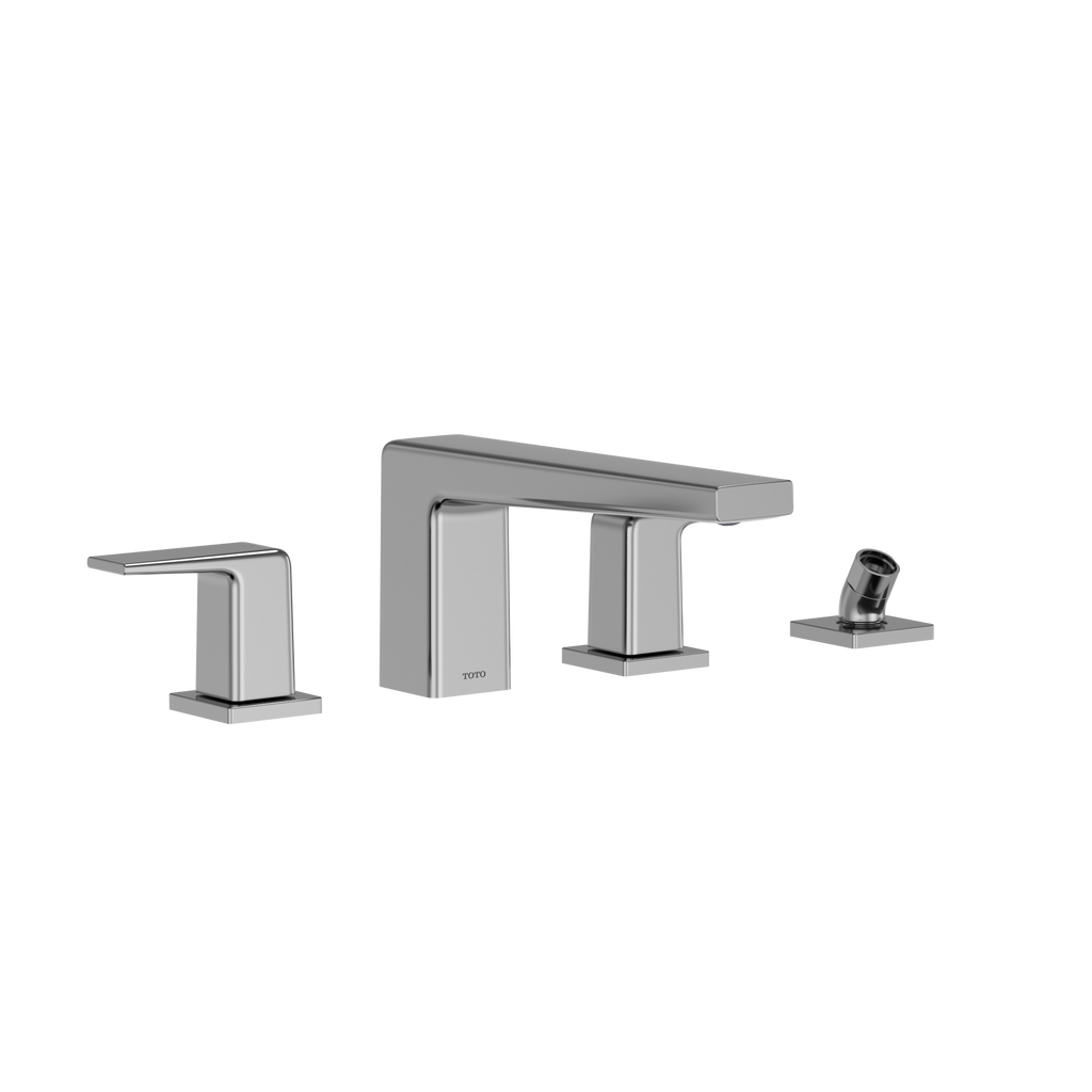 TOTO® GB Two-Handle Deck-Mount Roman Tub Filler Trim with Handshower, Polished Chrome - TBG10202U#CP