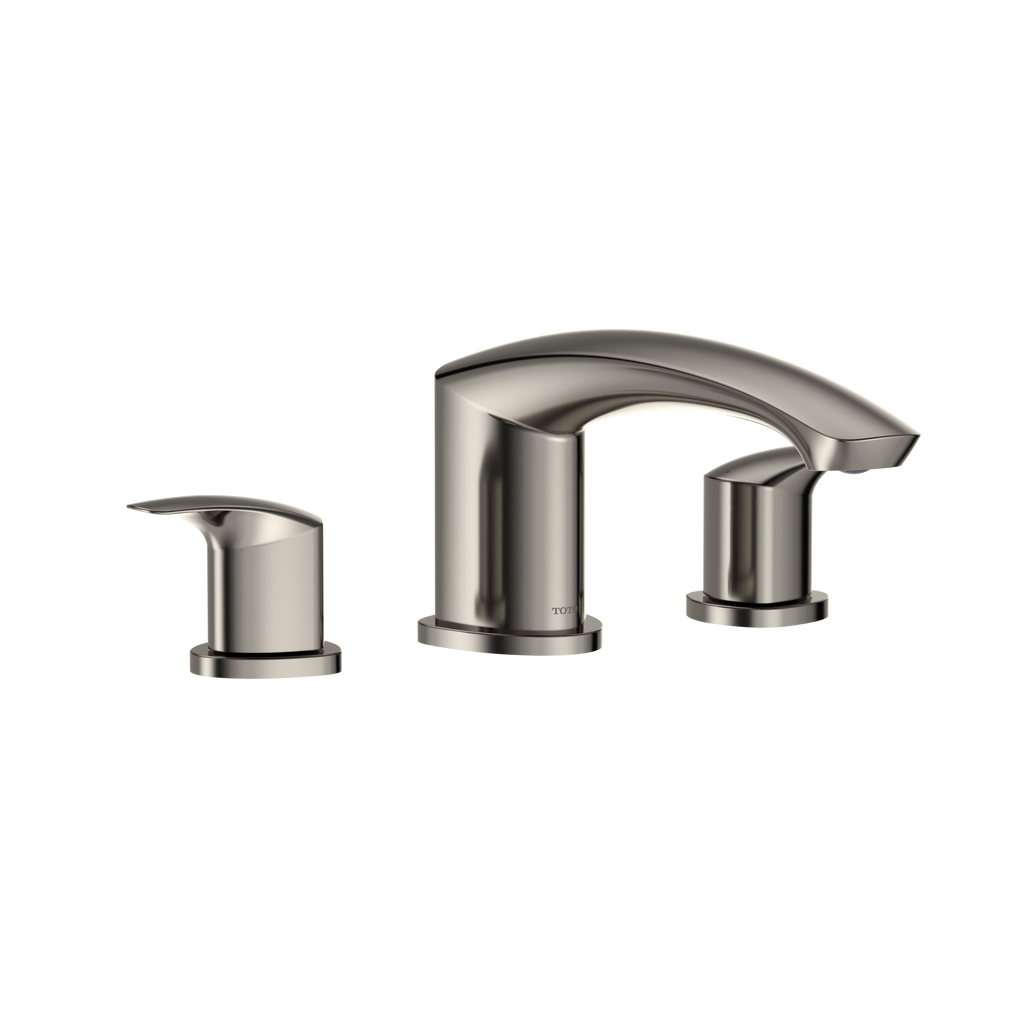 TOTO® GM Two-Handle Deck-Mount Roman Tub Filler Trim, Polished Nickel - TBG09201U#PN