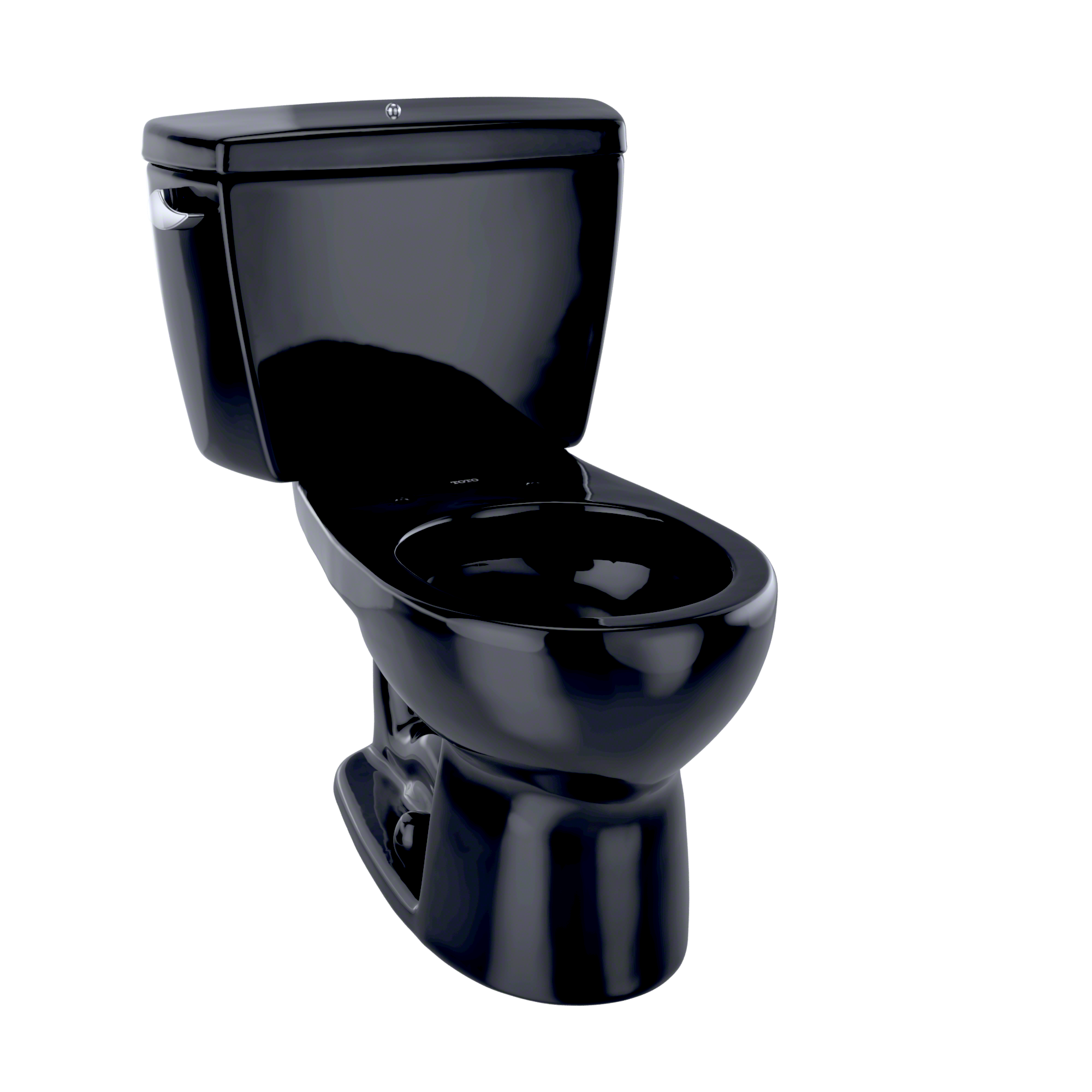 TOTO® Drake® Two-Piece Round 1.6 GPF Toilet with Insulated Tank and Bolt Down Tank Lid, Ebony - CST743SDB#51