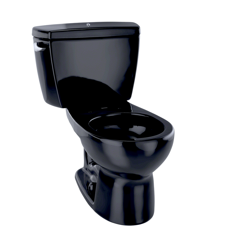 TOTO® Drake® Two-Piece Round 1.6 GPF Toilet with Insulated Tank and Bolt Down Tank Lid, Ebony - CST743SDB#51