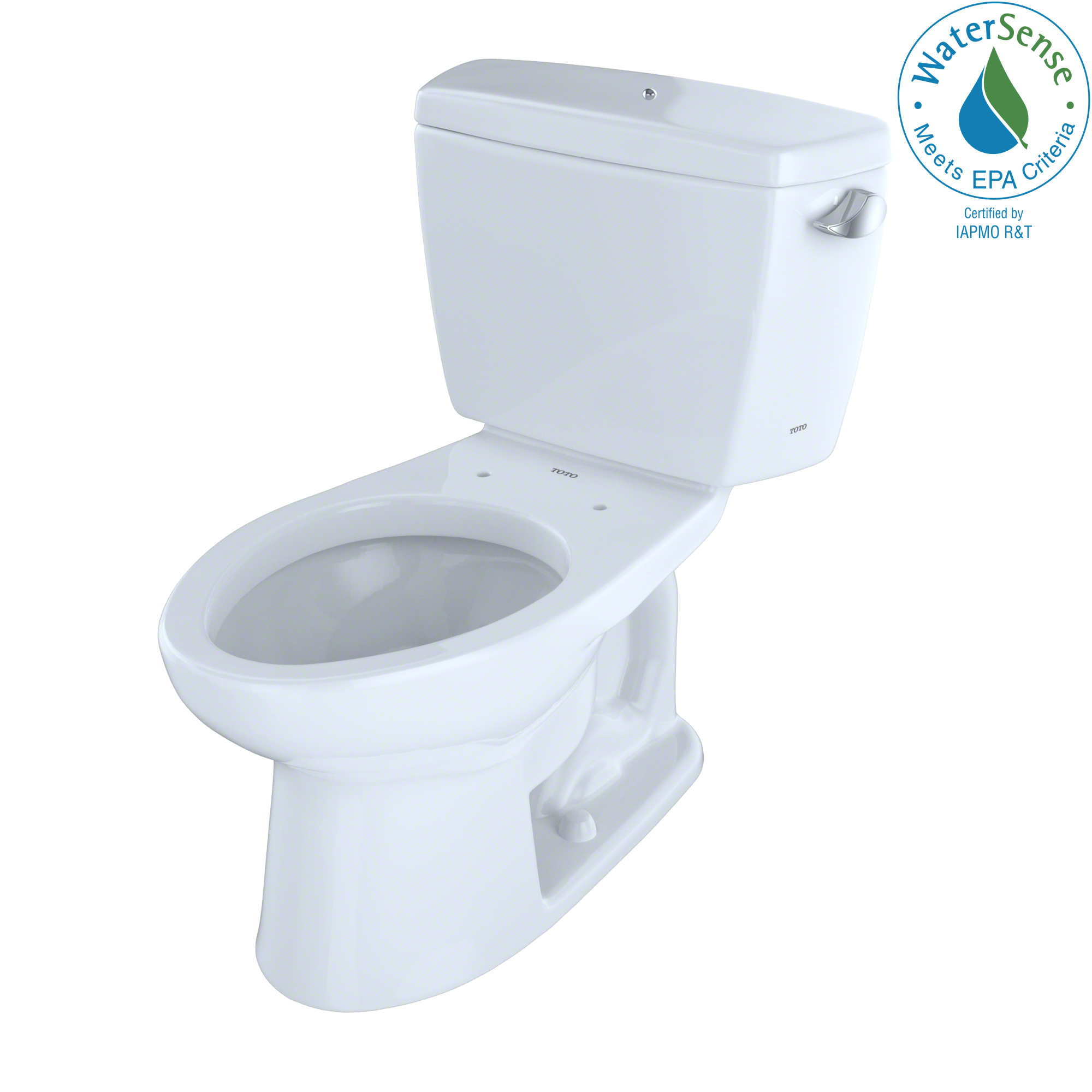 TOTO® Eco Drake® Two-Piece Elongated 1.28 GPF ADA Compliant Toilet with Right Lever and Bolt Down Tank Lid, Cotton White - CST744ELRB#01