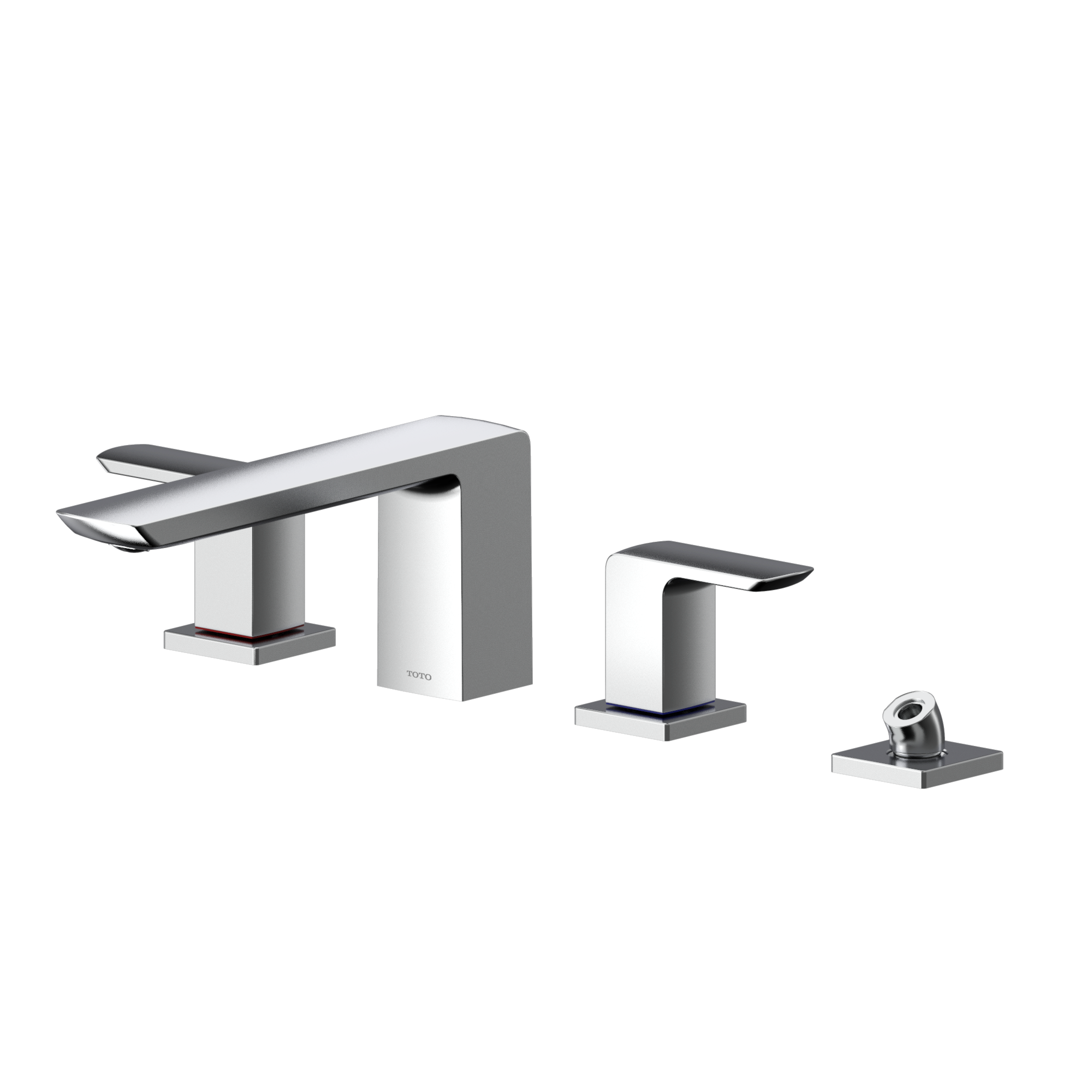 TOTO® GR Two-Handle Deck-Mount Roman Tub Filler Trim with Handshower, Polished Chrome - TBG02202U#CP