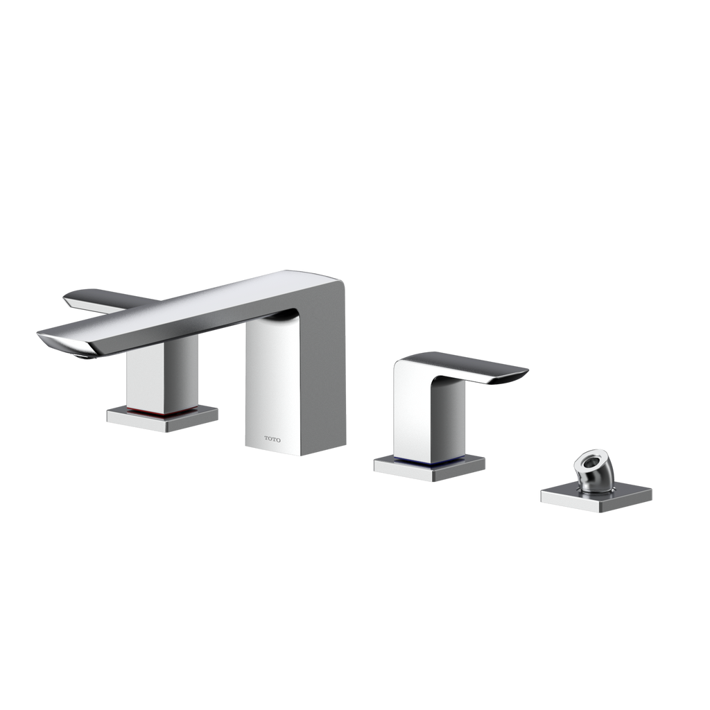 TOTO® GR Two-Handle Deck-Mount Roman Tub Filler Trim with Handshower, Polished Chrome - TBG02202U#CP