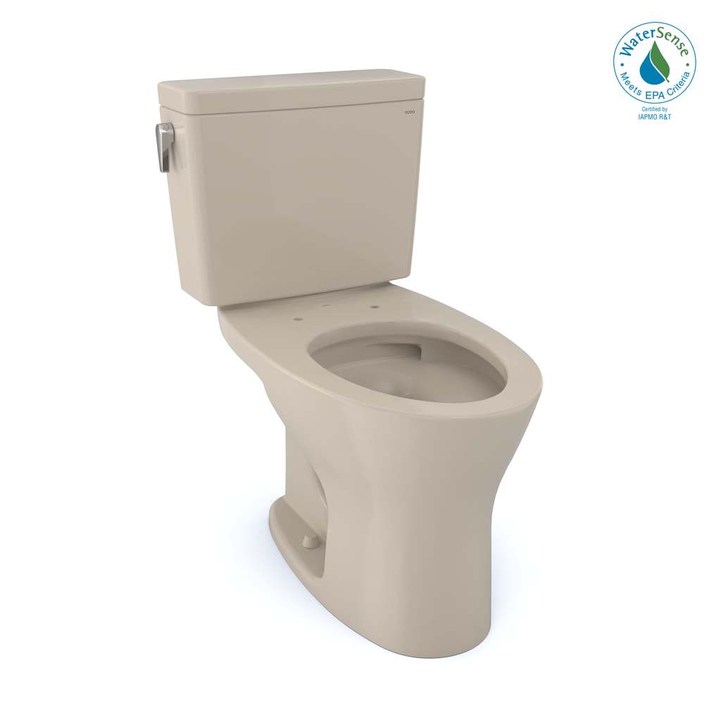 TOTO® Drake® Two-Piece Elongated Dual Flush 1.6 and 0.8 GPF Universal Height DYNAMAX TORNADO FLUSH® Toilet with CEFIONTECT®, Bone - CST746CSMFG#03