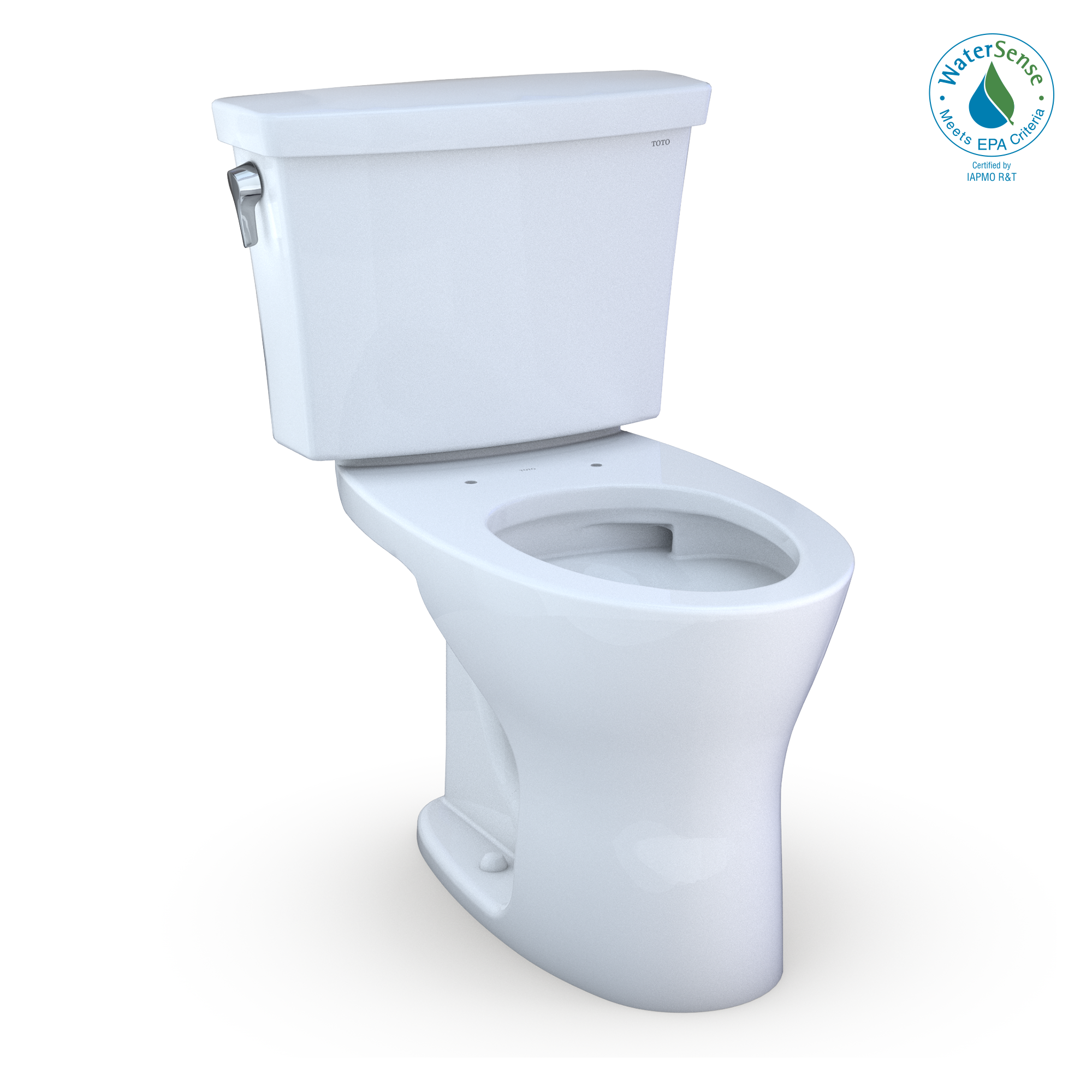 TOTO® Drake® Transitional Two-Piece Elongated Dual Flush 1.28 and 0.8 GPF Universal Height DYNAMAX TORNADO FLUSH® Toilet for 10 Inch Rough-In with CEFIONTECT® Cotton White - CST748CEMFG.10#01