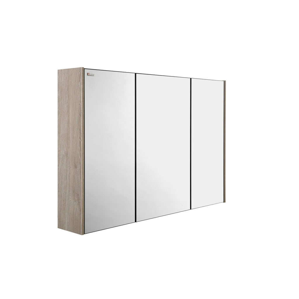 48" Medicine Cabinet Bathroom Vanity Mirror, Wall Mount, 3 Doors, Cloud, Serie Barcelona by VALENZUELA