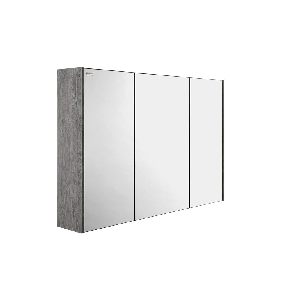 28" Medicine Cabinet Bathroom Vanity Mirror, Wall Mount, 3 Doors, Stone, Serie Fine by VALENZUELA
