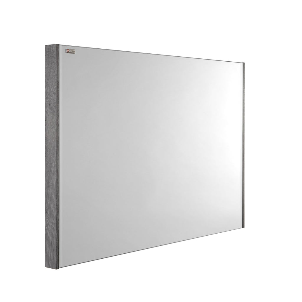 28" Slim Frame Bathroom Vanity Mirror, Wall Mount, Stone, Serie Fine by VALENZUELA