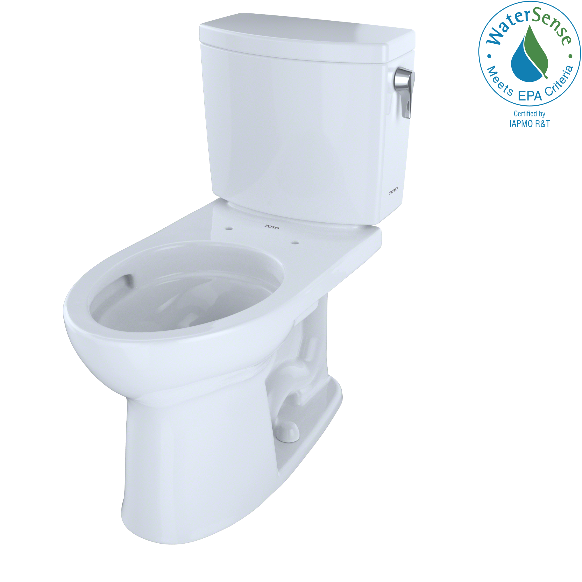 TOTO® Drake® II 1G® Two-Piece Elongated 1.0 GPF Universal Height Toilet with CeFiONtect™ and Right-Hand Trip Lever, Cotton White - CST454CUFRG#01