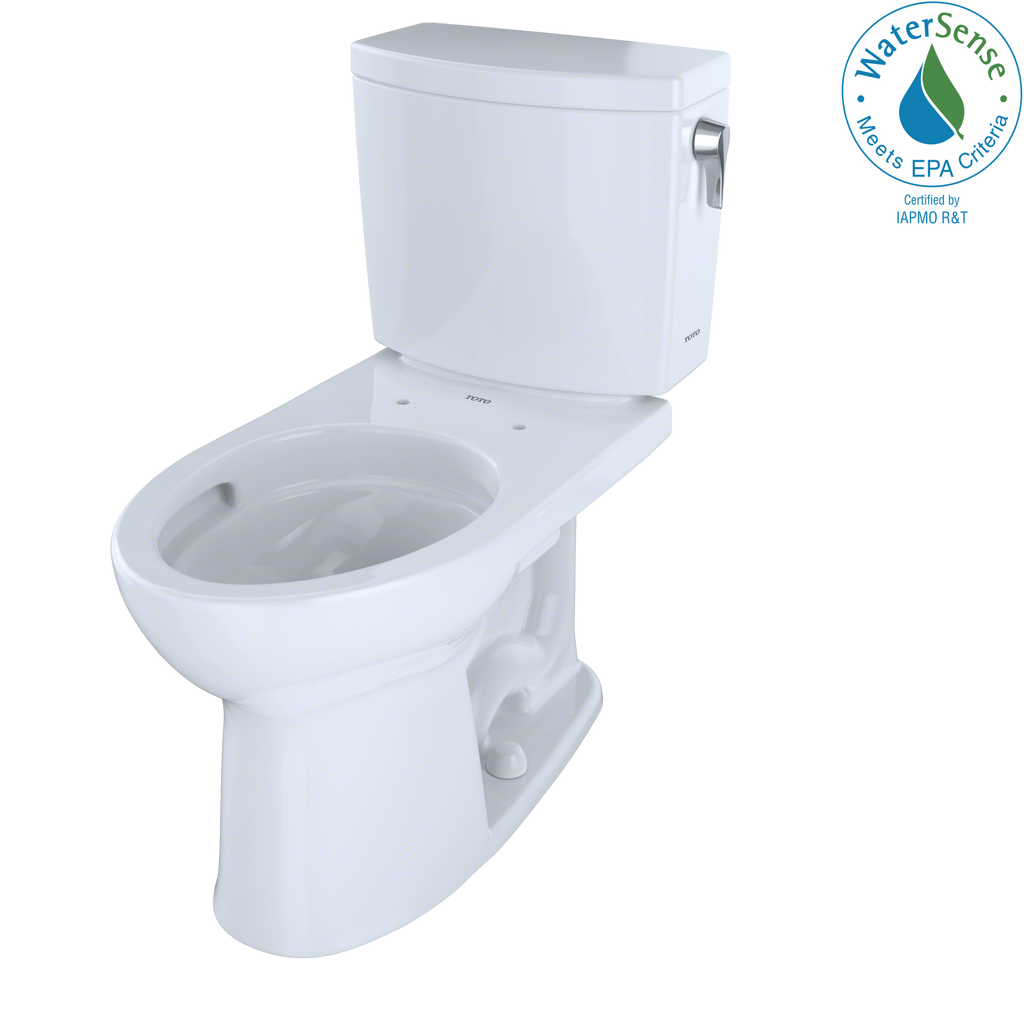 TOTO® Drake® II 1G® Two-Piece Elongated 1.0 GPF Universal Height Toilet with CeFiONtect™ and Right-Hand Trip Lever, Cotton White - CST454CUFRG#01