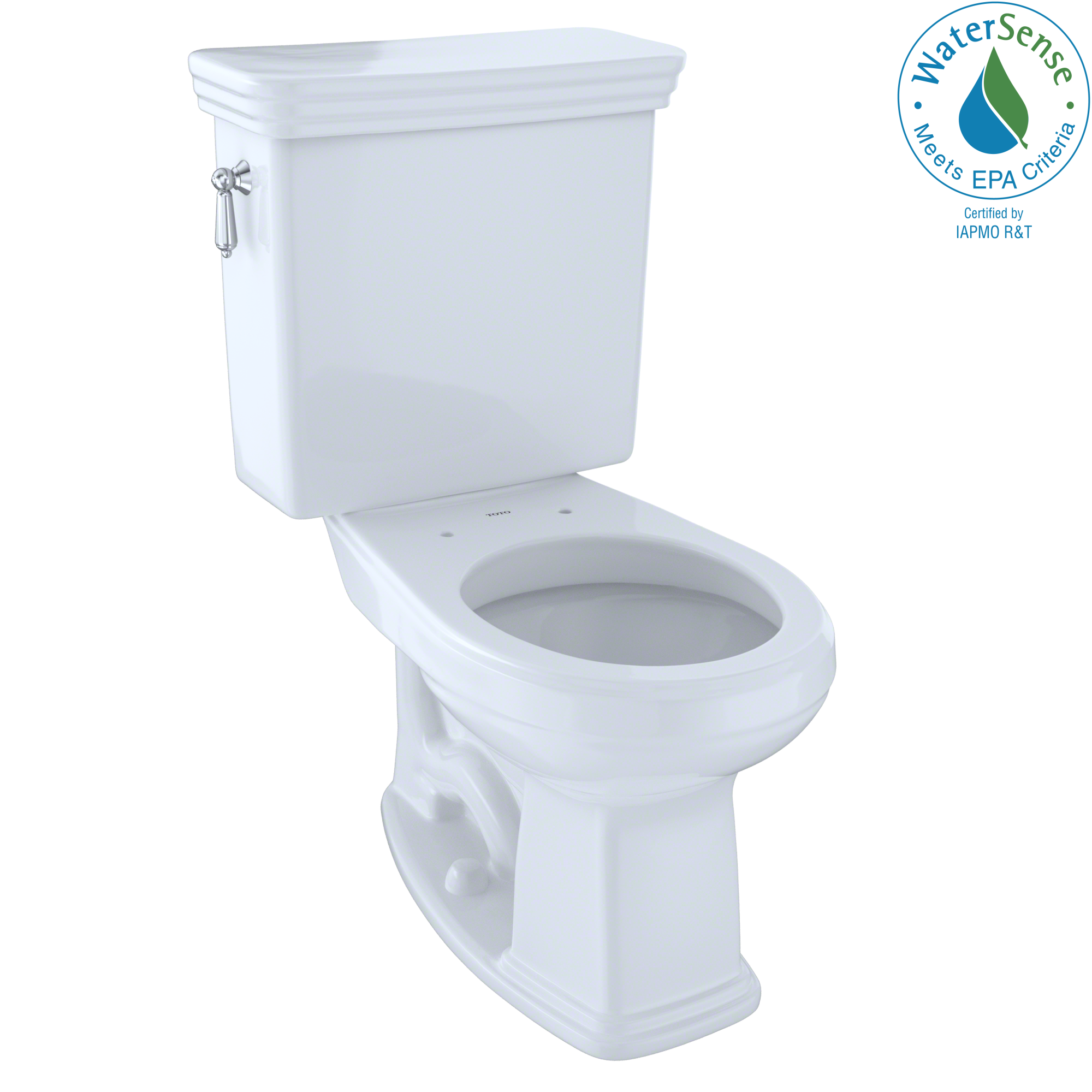 TOTO® Eco Promenade® Two-Piece Round 1.28 GPF Universal Height Toilet with CeFiONtect™, Cotton White - CST423EFG#01