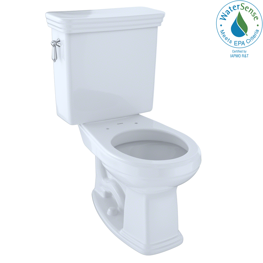 TOTO® Eco Promenade® Two-Piece Round 1.28 GPF Universal Height Toilet with CeFiONtect™, Cotton White - CST423EFG#01