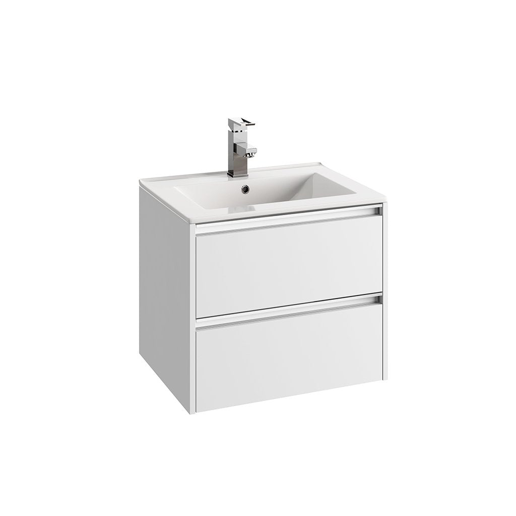 DAX Cameron single vanity cabinet 24" white gloss with basin Plan (DAX-CAM012411-PLN)