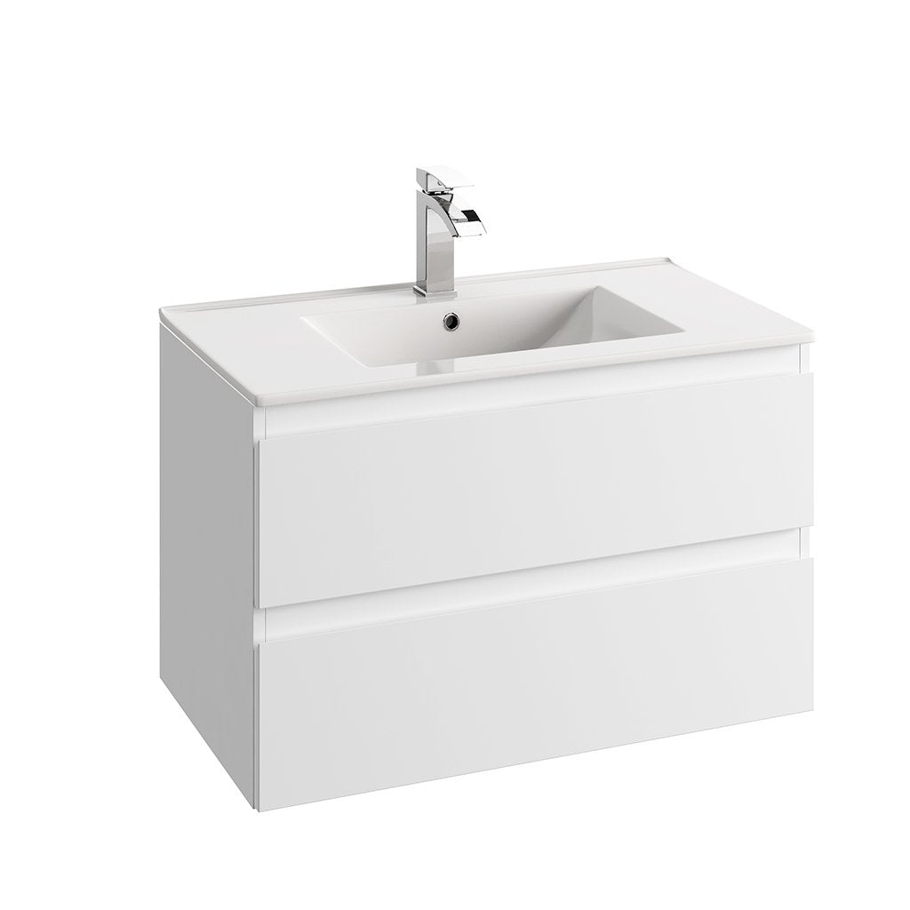 DAX Hibiscus single vanity cabinet 32" matte white with Plan basin (DAX-HIB013211-PLN)