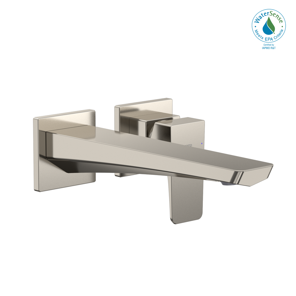TOTO® GE 1.2 GPM Wall-Mount Single-Handle Long Bathroom Faucet with COMFORT GLIDE Technology, Polished Nickel - TLG07308U#PN