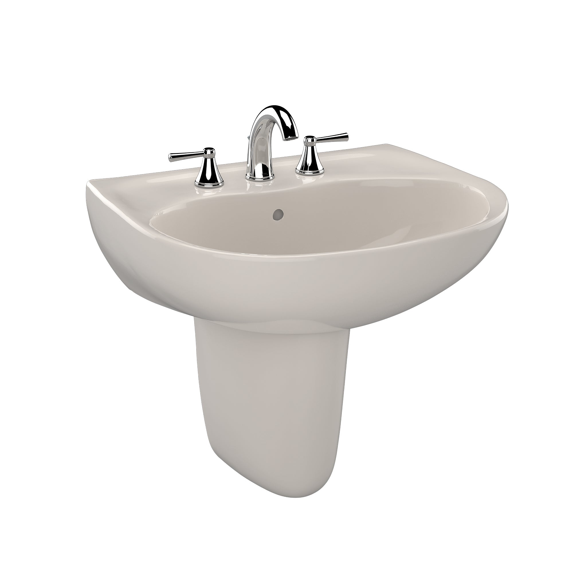 TOTO® Supreme® Oval Wall-Mount Bathroom Sink with CeFiONtect™ and Shroud for 8 Inch Center Faucets, Sedona Beige - LHT241.8G#12