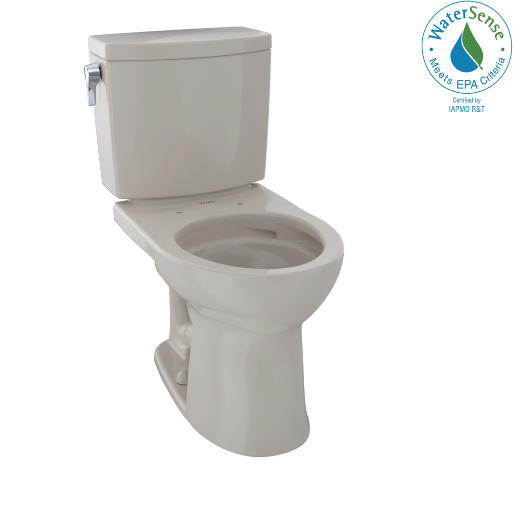 TOTO® Drake® II 1G® Two-Piece Round 1.0 GPF Universal Height Toilet with CeFiONtect™, Bone - CST453CUFG#03