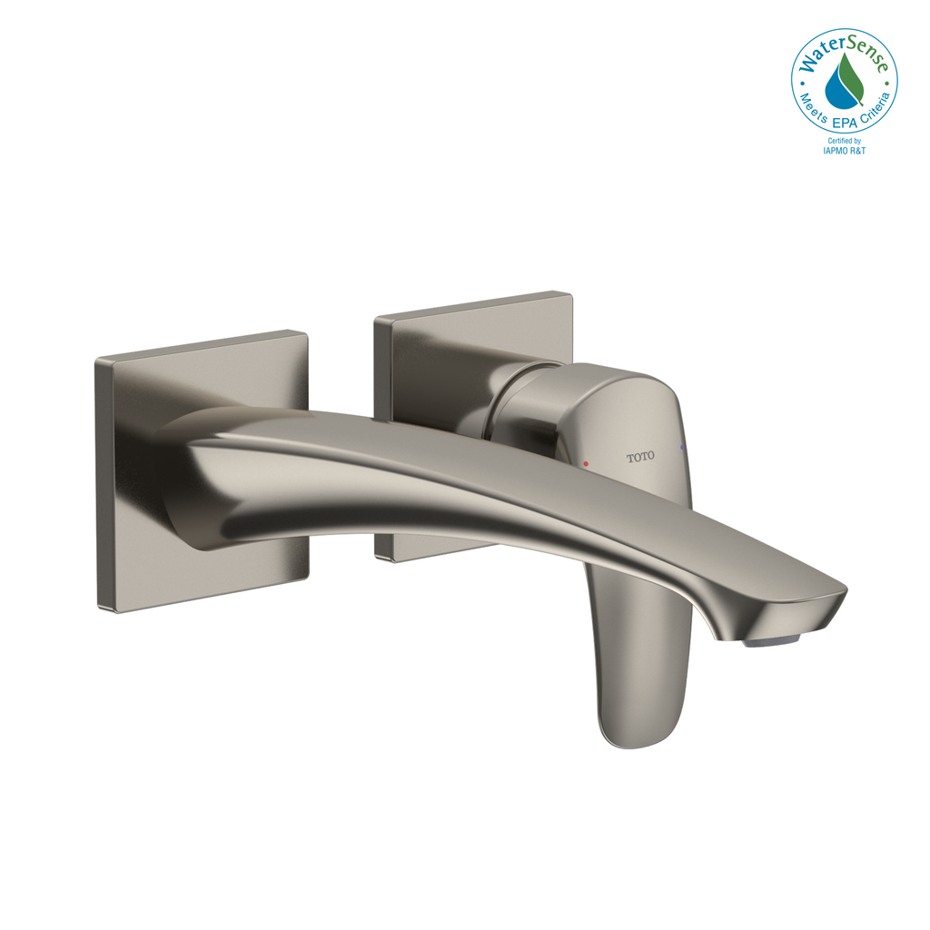 TOTO® GM 1.2 GPM Wall-Mount Single-Handle Long Bathroom Faucet with COMFORT GLIDE Technology, Polished Nickel - TLG09308U#PN
