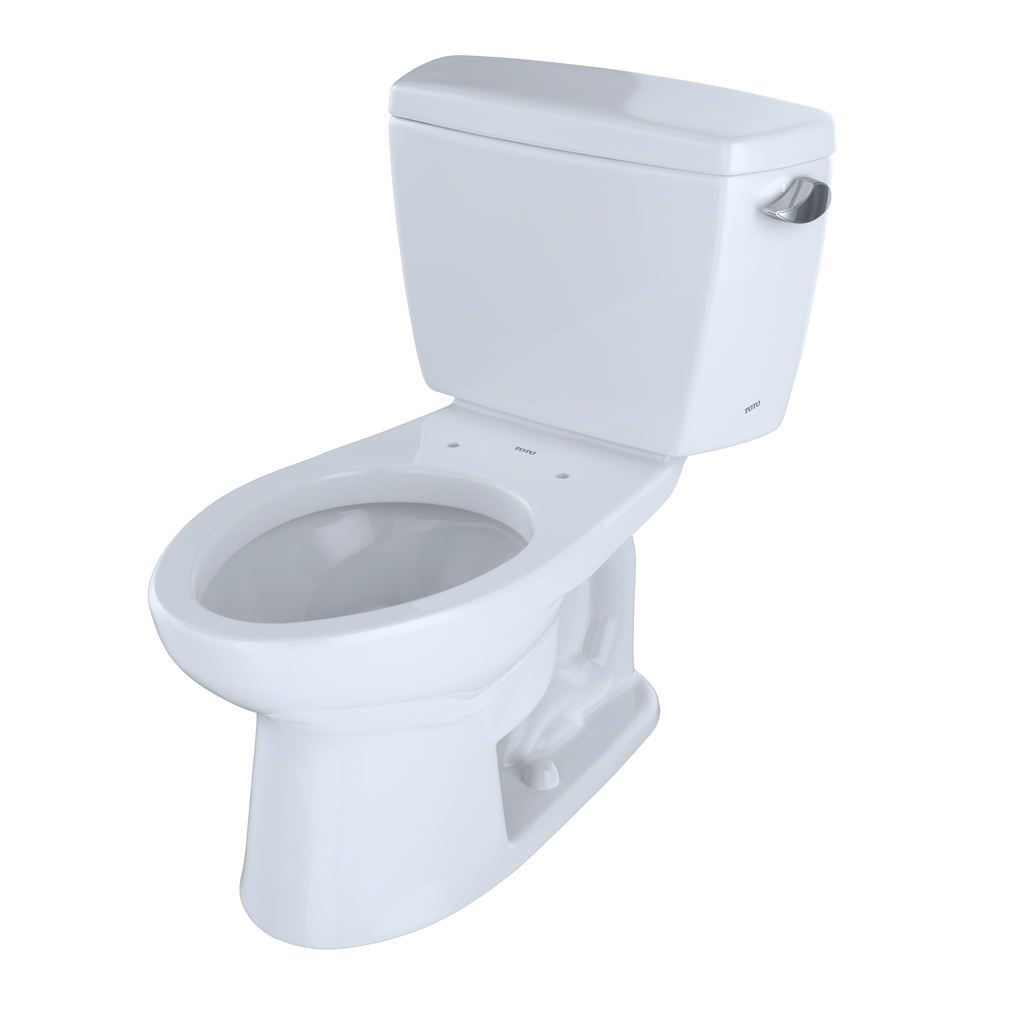 TOTO® Drake® Two-Piece Elongated 1.6 GPF Toilet with CeFiONtect™ and Right-Hand Trip Lever, Cotton White - CST744SGR#01