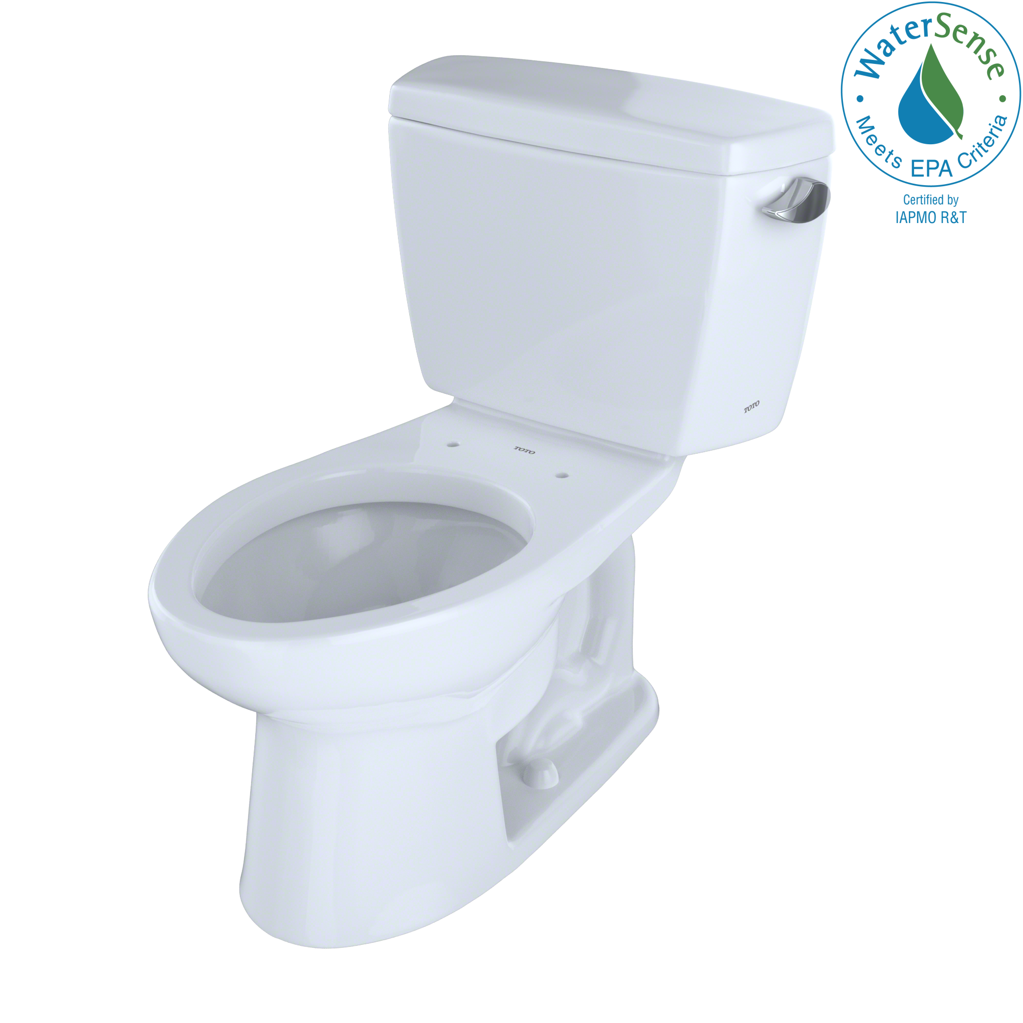 TOTO® Eco Drake® Two-Piece Elongated 1.28 GPF Universal Height Toilet for 10 Inch  Rough-In with Right-Hand Trip Lever, Cotton White - CST744EFR.10#01