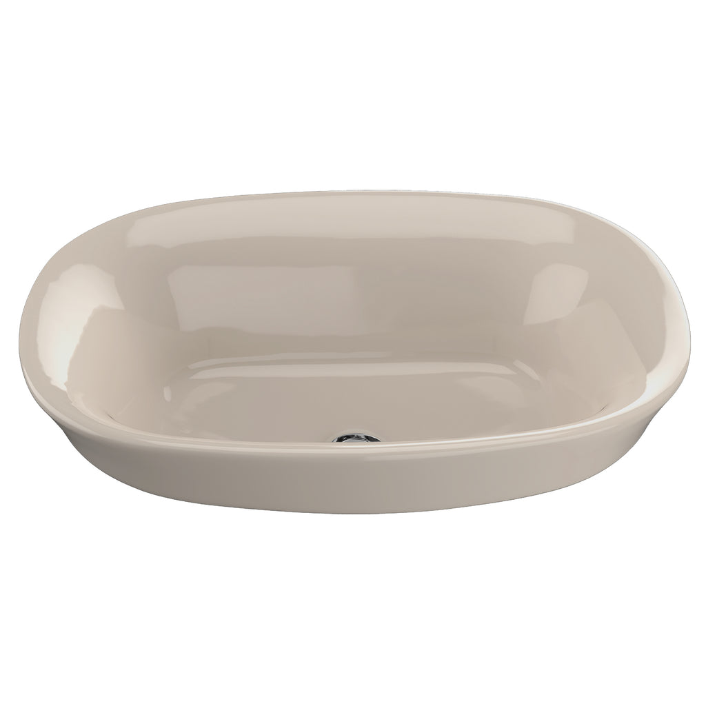 TOTO® Maris™ Oval Semi-Recessed Vessel Bathroom Sink with CeFiONtect™, Bone - LT480G#03